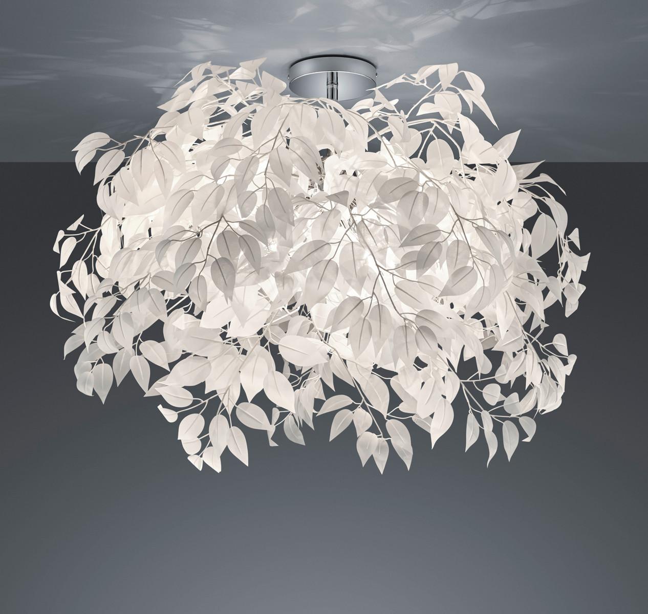Deckenleuchte Leavy, max. 28 Watt - Chromfarben/Weiß, LIFESTYLE, Kunststoff/Metall (70/73cm)
