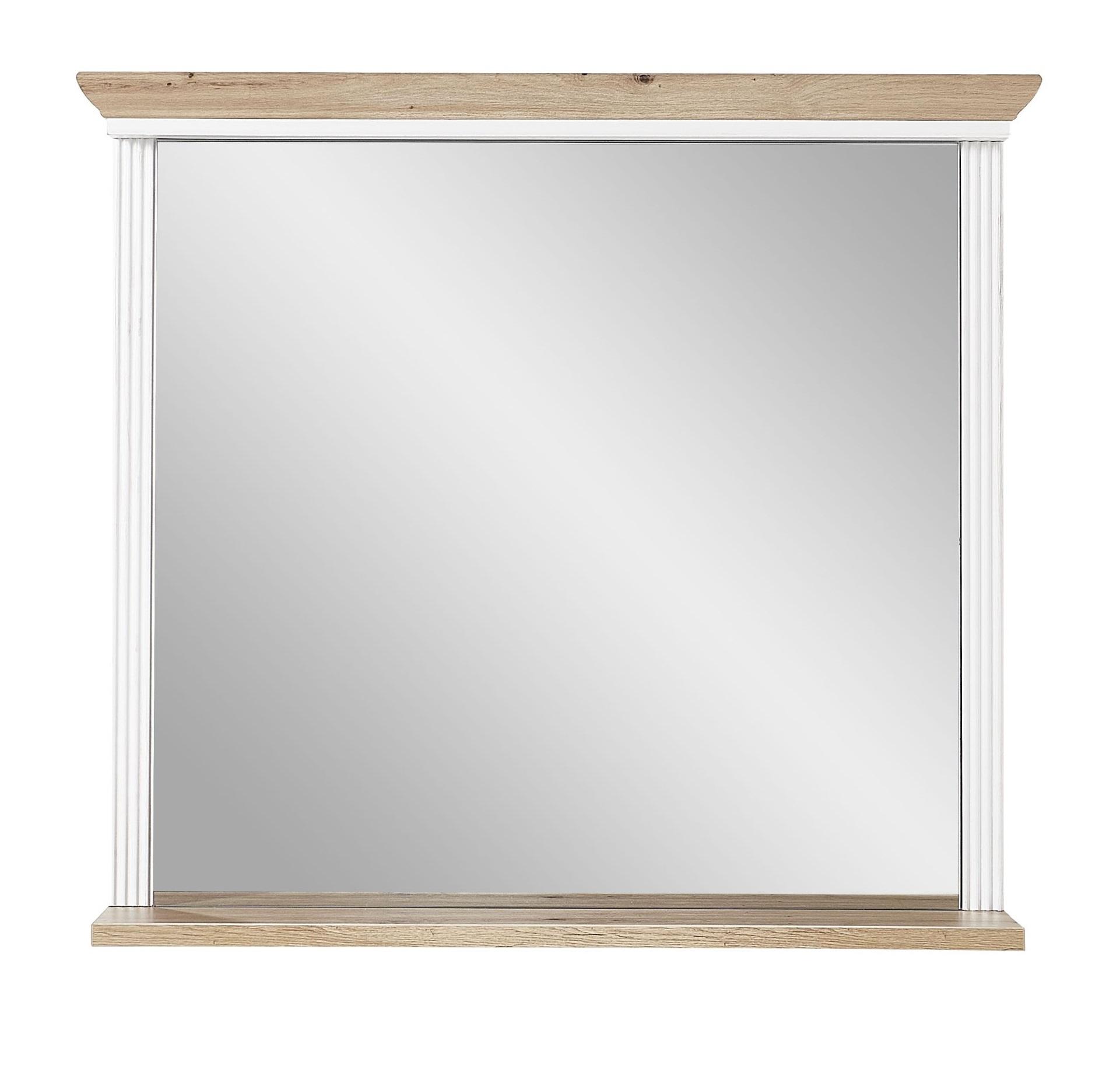 LUSTRO ŚCIENNE JASMIN - kolor dębowy/kolor piniowy, Romantik / Landhaus, materiał drewnopochodny/szkło (93/83/15cm) - Landscape