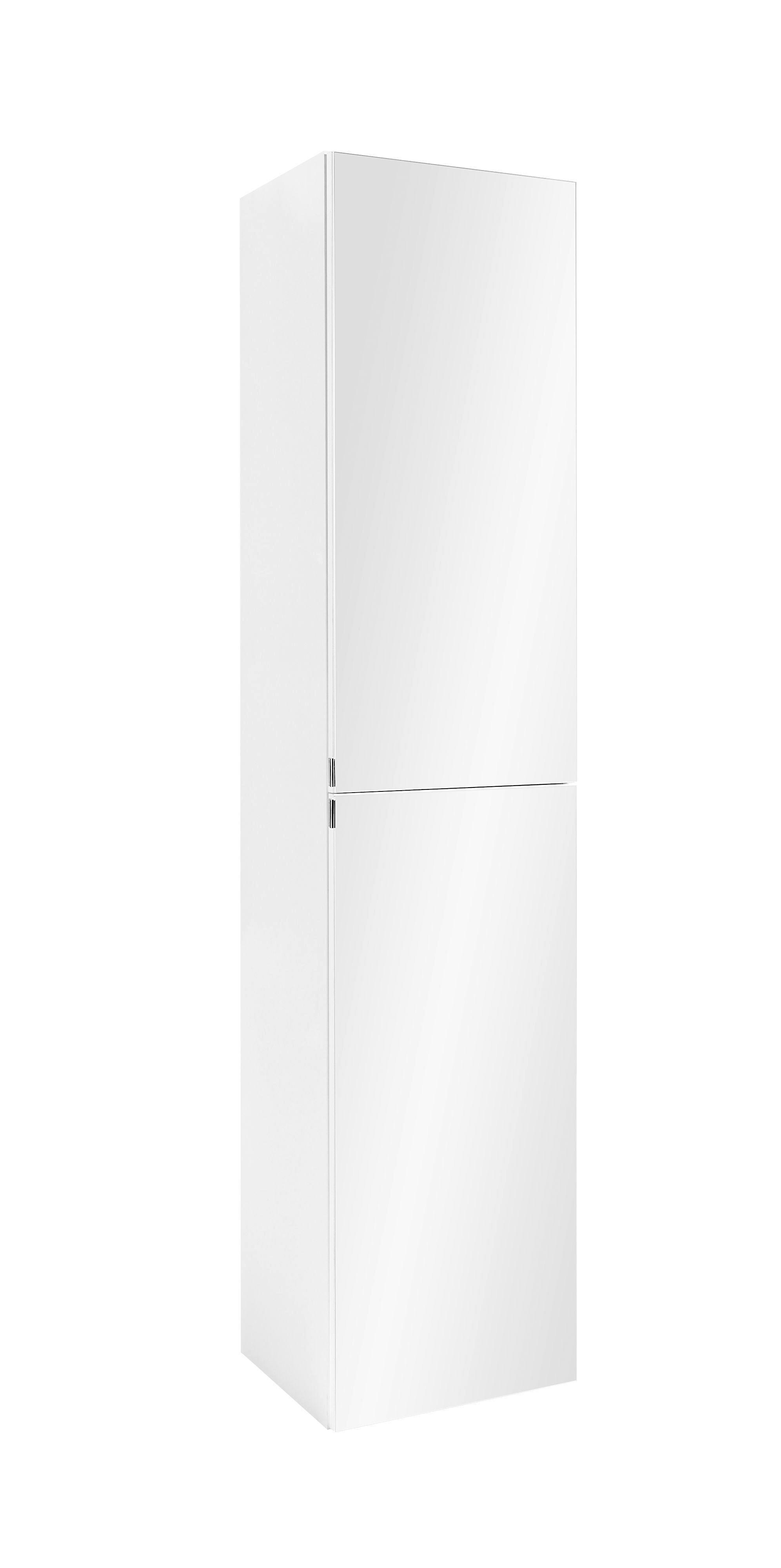 Seitenschrank Florida in Weiß - Chromfarben/Weiß, MODERN, Holzwerkstoff/Metall (40/180/35cm)