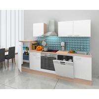 Küchenblock Economy Weiß/Eiche mit Geräte B: ca. 280 cm - Eichefarben/Weiß, Basics, Holzwerkstoff (280cm) - Respekta