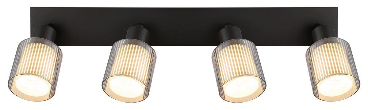 Reflektor 54456-4 Villegas - bijela/crni krom, Basics, staklo/metal (56/8/18,6cm) - Globo