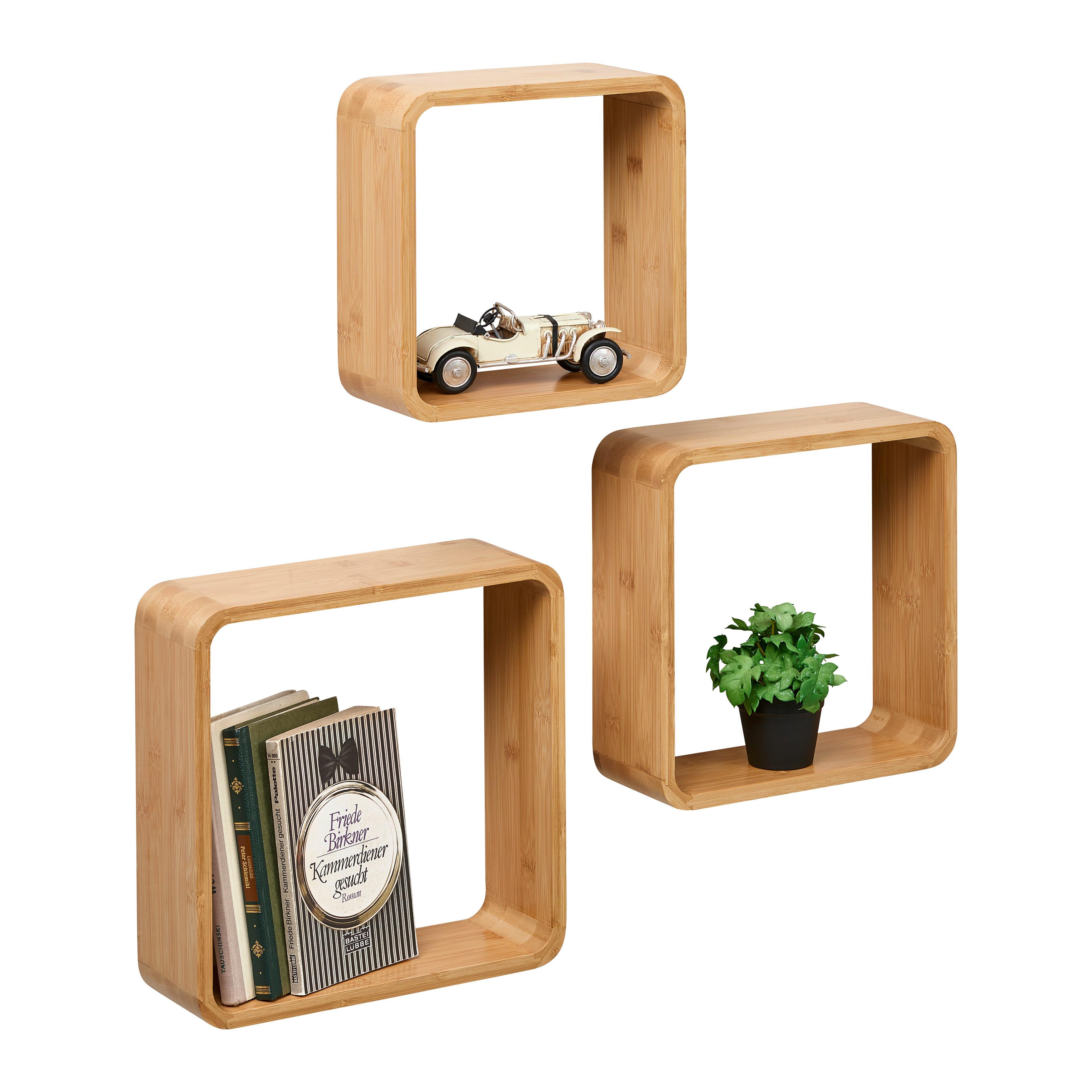 Bonnie Set Zidnih Polica 3/1 - prirodne boje, Natur, prirodni materijali (24/27/30/40/40/61/24/27/30cm) - Based