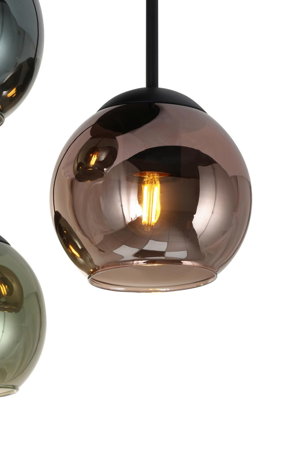 Deckenleuchte Gren Multicolor max. 25 Watt - Blau/Rot, MODERN, Glas/Metall (34.5/40,5cm)