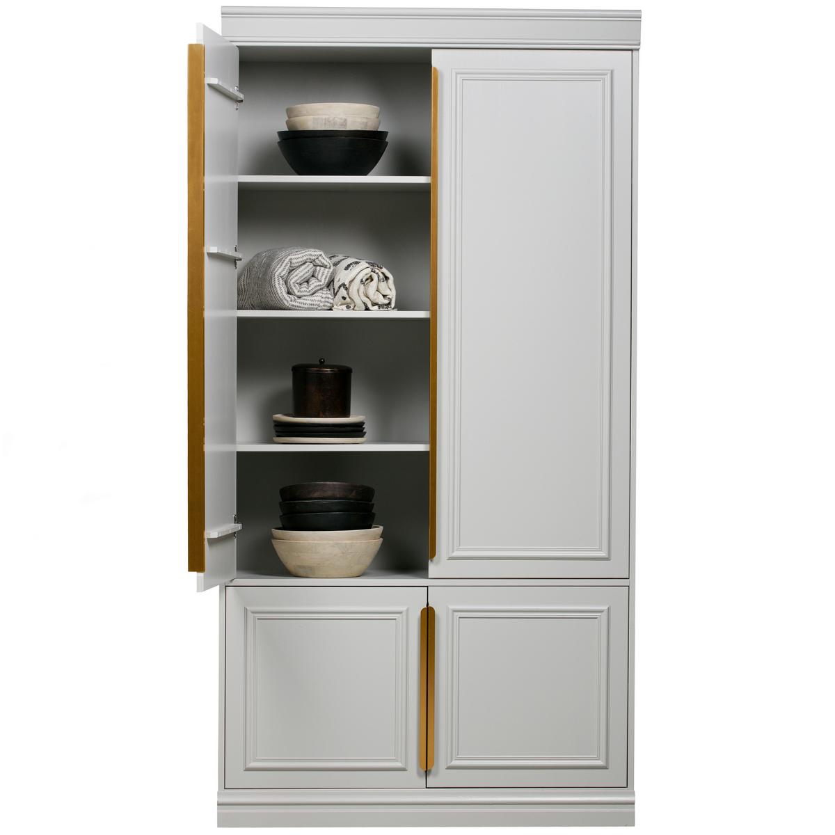 Drehtürenschrank Organize Grau - Roségold/Grau, Basics, Holz/Metall (110/215/44cm) - MID.YOU
