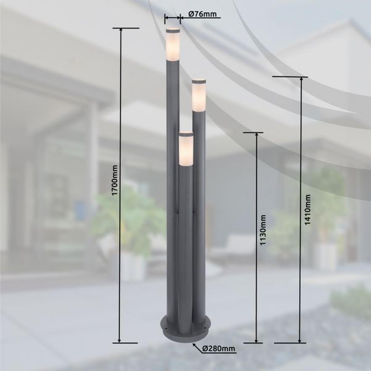 Zunanja Svetilka Boston, 60 W - opal/antracit, Basics, kovina/umetna masa (28/170cm) - Globo