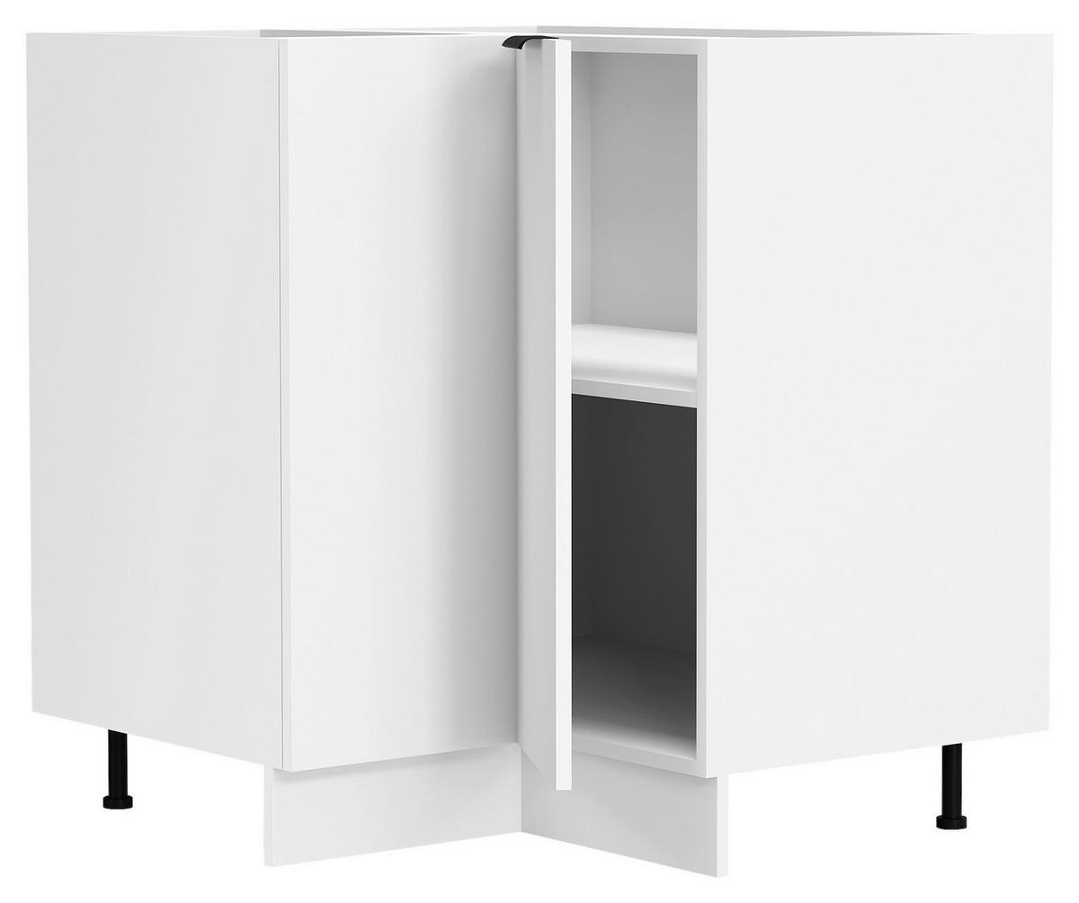 ECKUNTERSCHRANK FASOLA - Weiss/Schwarz, Trend, Holzwerkstoff/Kunststoff (76/93/76cm) - MID.YOU