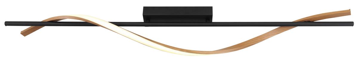 Led Plafonjera Watkins - bela/braon, Dizajnerski, metal/plastika (115/14/17cm) - Globo