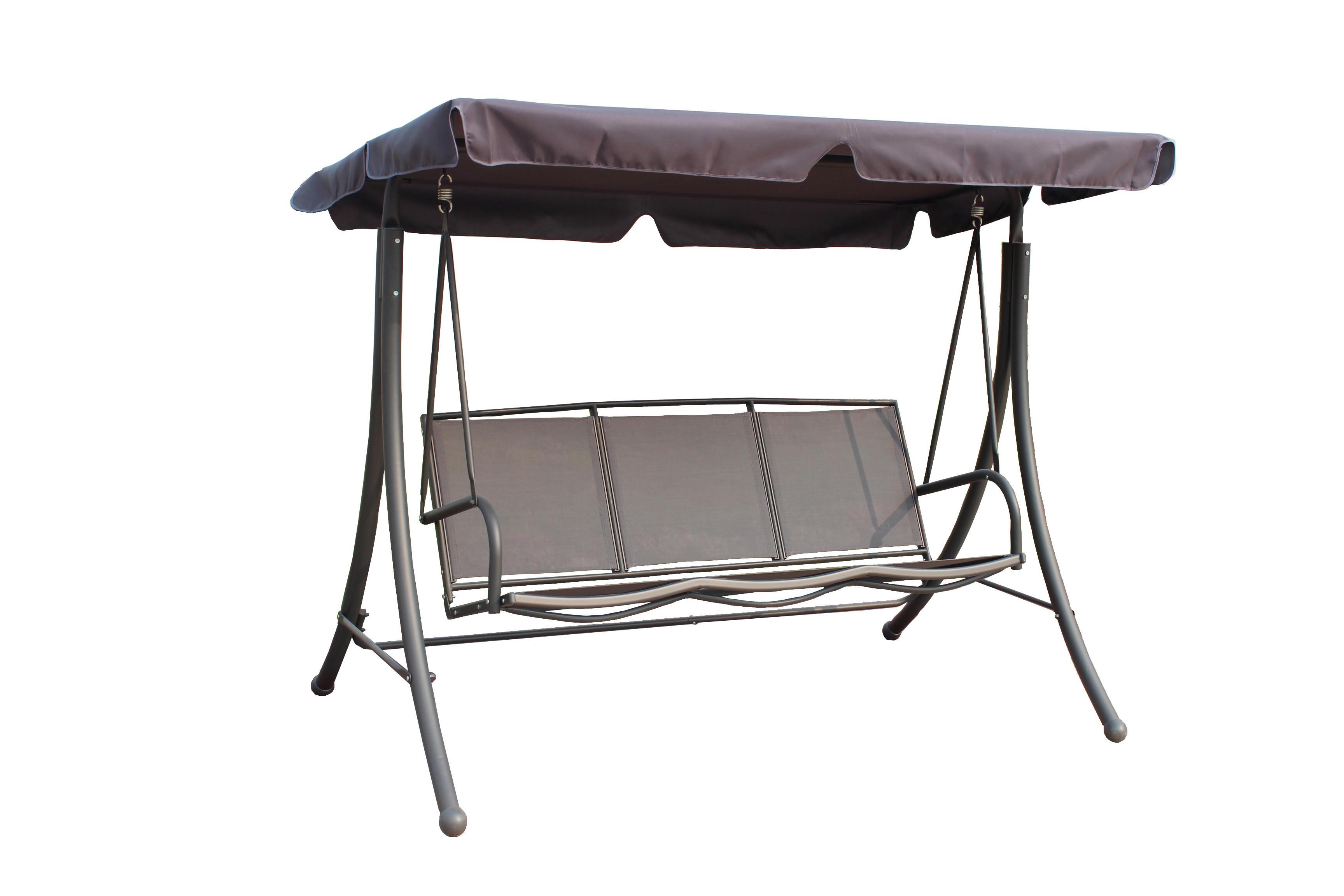 Hollywoodschaukel Anna Grau/Schwarz - Schwarz/Grau, Basics, Kunststoff/Metall (201/159/130cm) - Gardenson