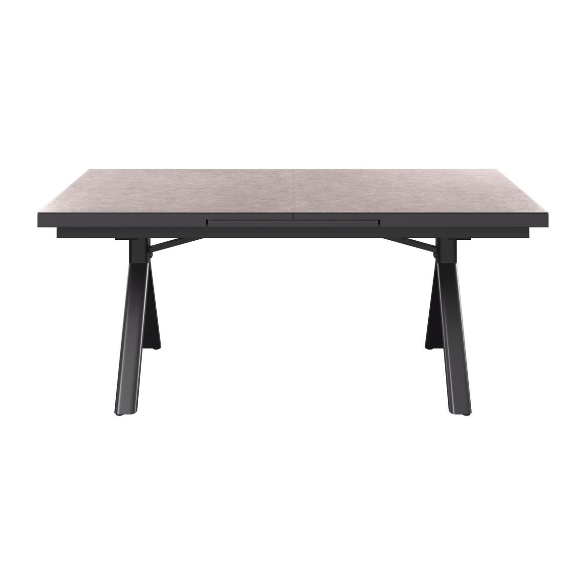 Gartentisch Dublin Dunkelgrau - Dunkelgrau, Basics, Glas/Metall (240/100/76cm)