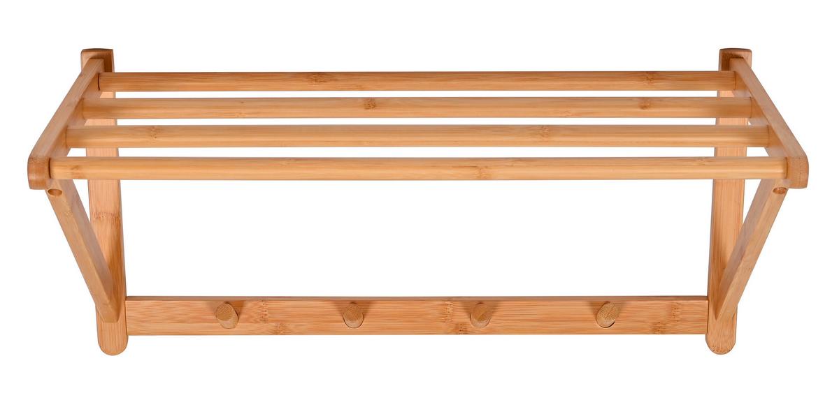 Cuier cu montare pe perete BONNIE - culoare natur, Konventionell, lemn (51/25/28cm) - Best Price