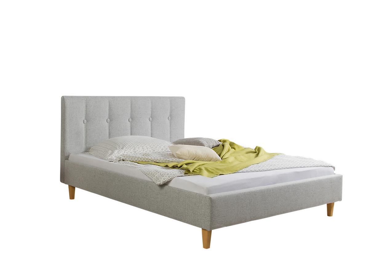 Polsterbett Kenny Hellgrau ca. 100x200 cm - Hellgrau/Naturfarben, MODERN, Holz/Textil (100/200cm) - Livetastic
