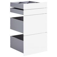 Schubladenset Unit in Weiss Hochglanz - Weiss Hochglanz, Modern, Holzwerkstoff (45,3/83/47cm) - Based