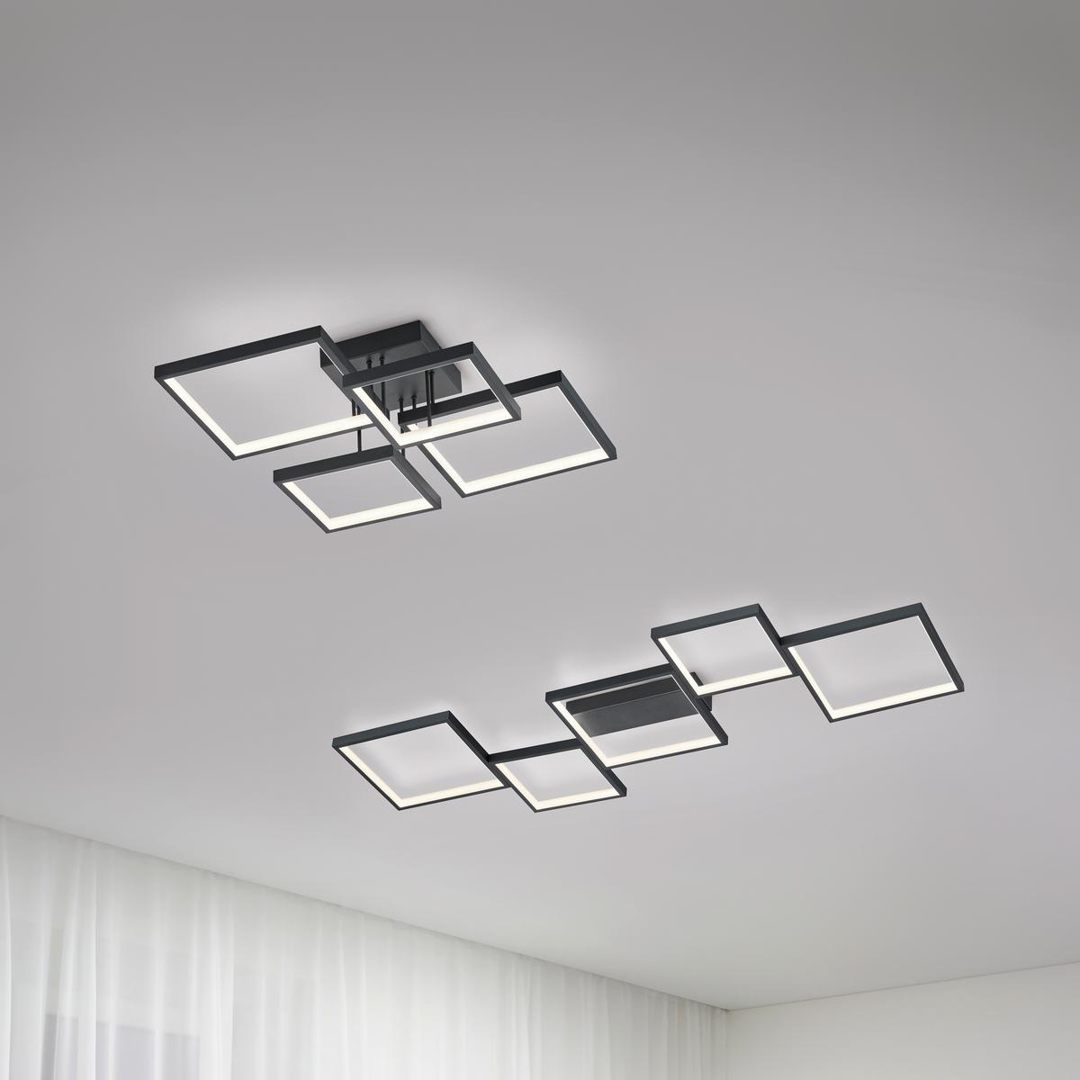 LAMPA SUFITOWA LED 627710432 SORRENTO - czarny/biały, Basics, tworzywo sztuczne/metal (52,5/16,0/52,5cm) - Trio Leuchten