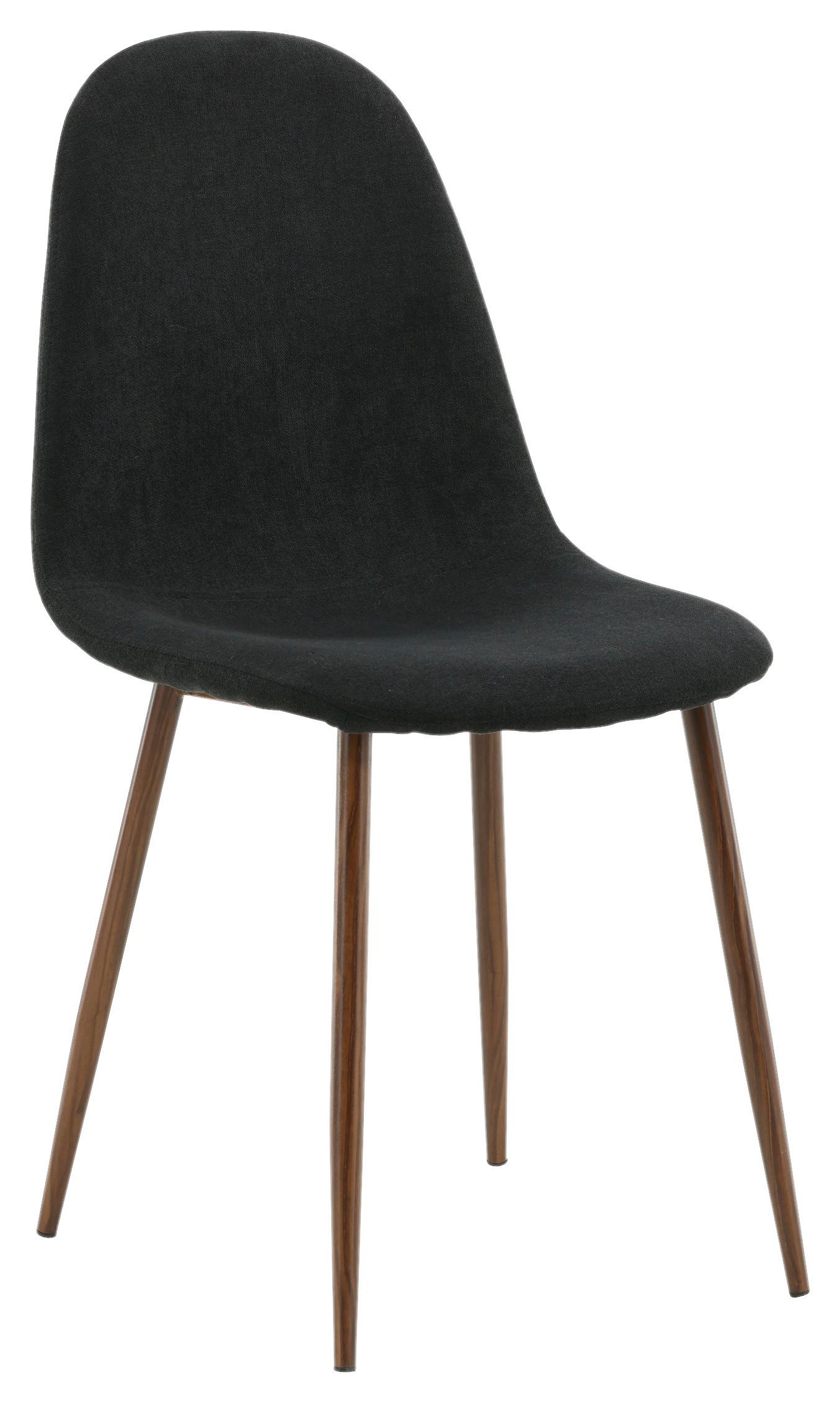 STUHL-SET POLAR - Dunkelbraun/Schwarz, Design, Textil/Metall (44/87/53cm) - Livetastic