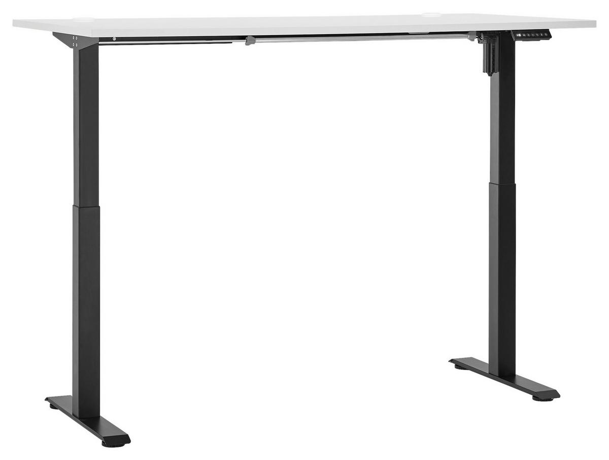 Schreibtisch Toni in Weiß - Schwarz/Weiß, KONVENTIONELL, Holzwerkstoff/Metall (160/77/74-117cm) - Mömax