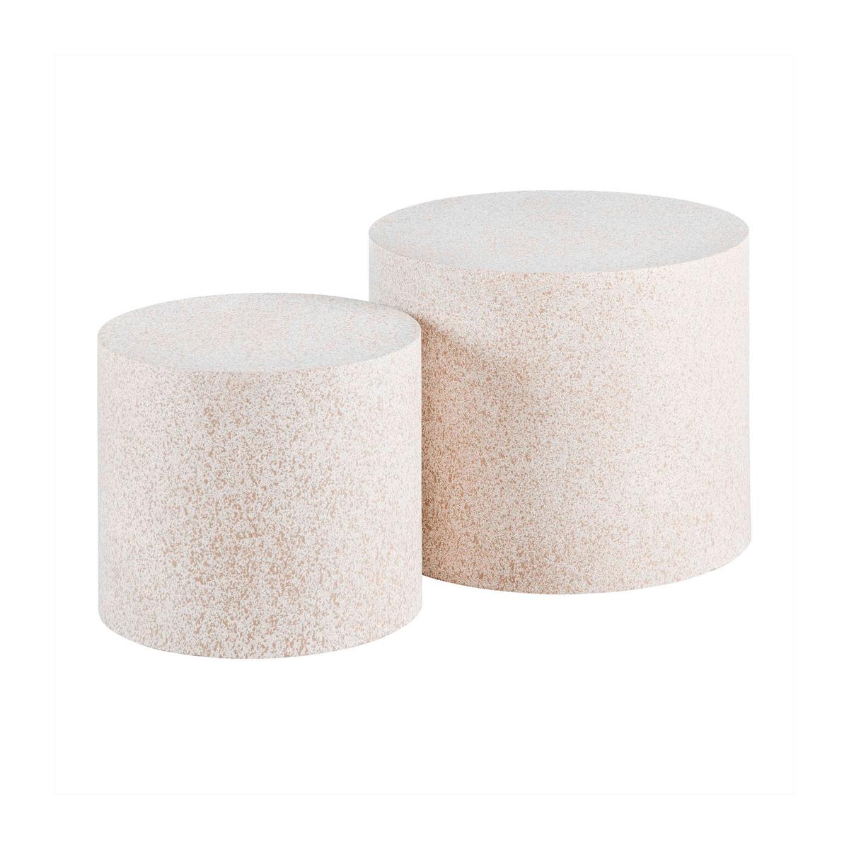 Beistelltisch Paul Beige Steinoptik, 2er Set - Sahara, MODERN, Holzwerkstoff (48/38/38/32cm) - Mömax