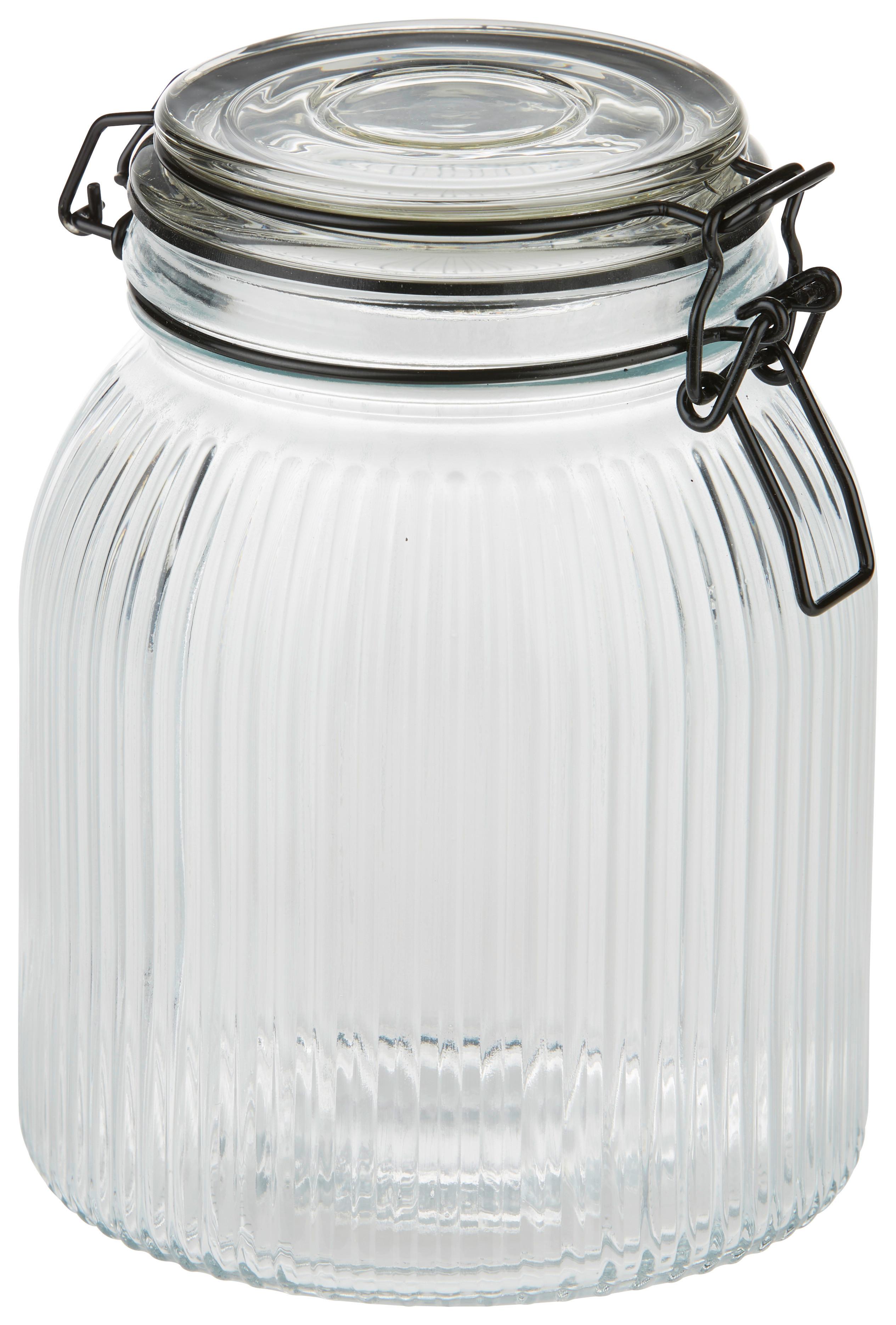 Vorratsdose Juna aus Glas ca. 1,3 Liter - Transparent, Modern, Glas/Kunststoff (12,5/17,2cm) - Premium Living