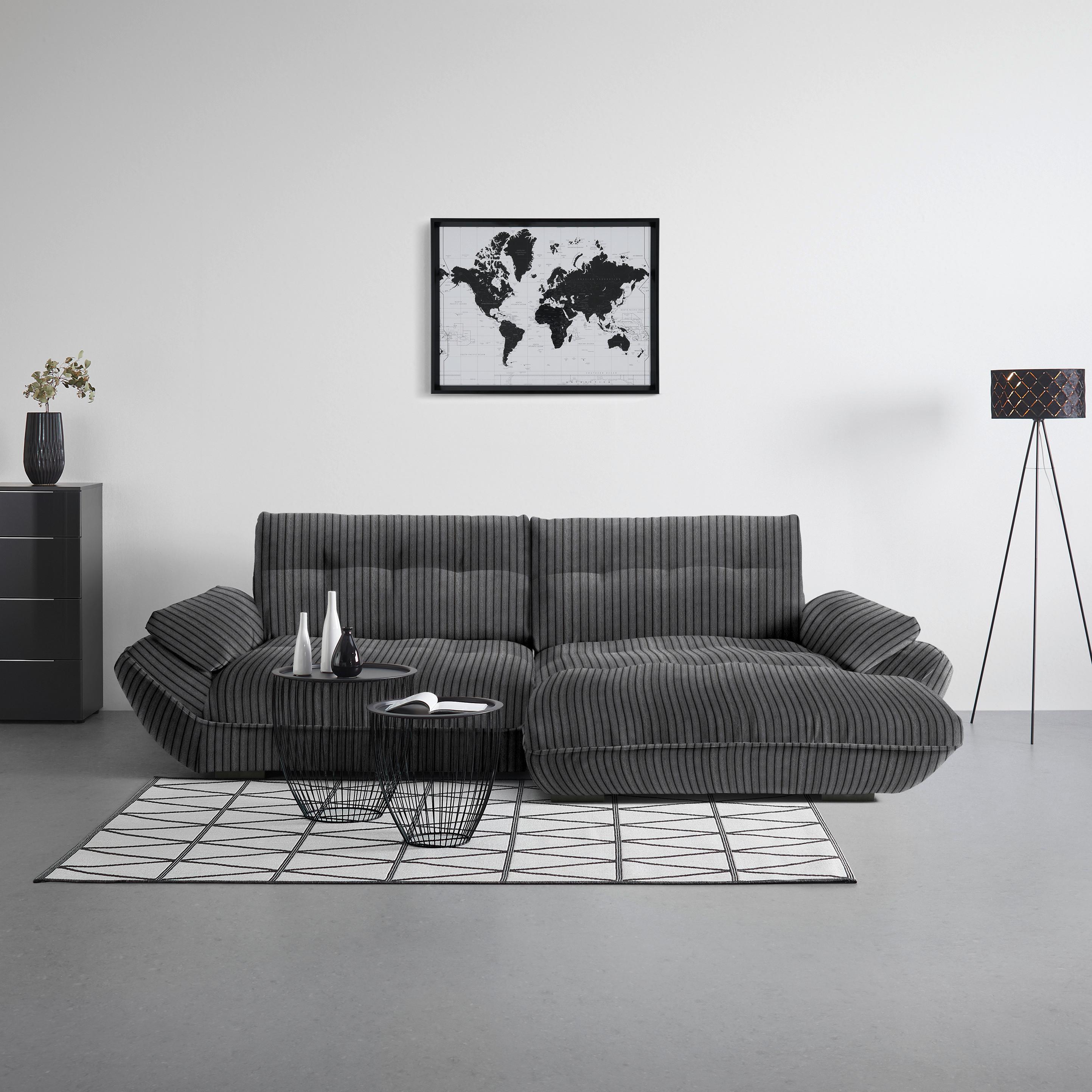 Wohnlandschaft Vivo Anthrazit - Anthrazit/Schwarz, MODERN, Kunststoff/Textil (317/63/179cm) - Premium Living