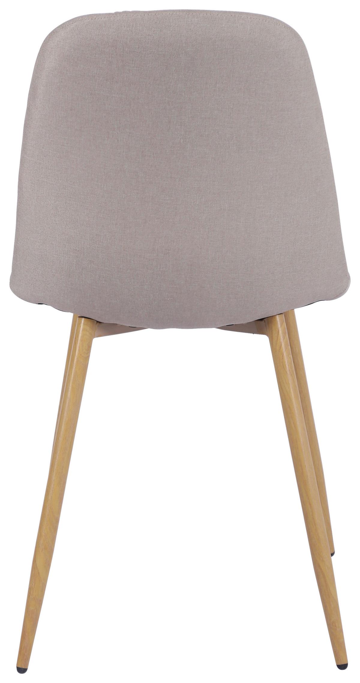 Stol Mona, Bež - barve hrasta/bež, Moderno, kovina/tekstil (44/87/56cm)