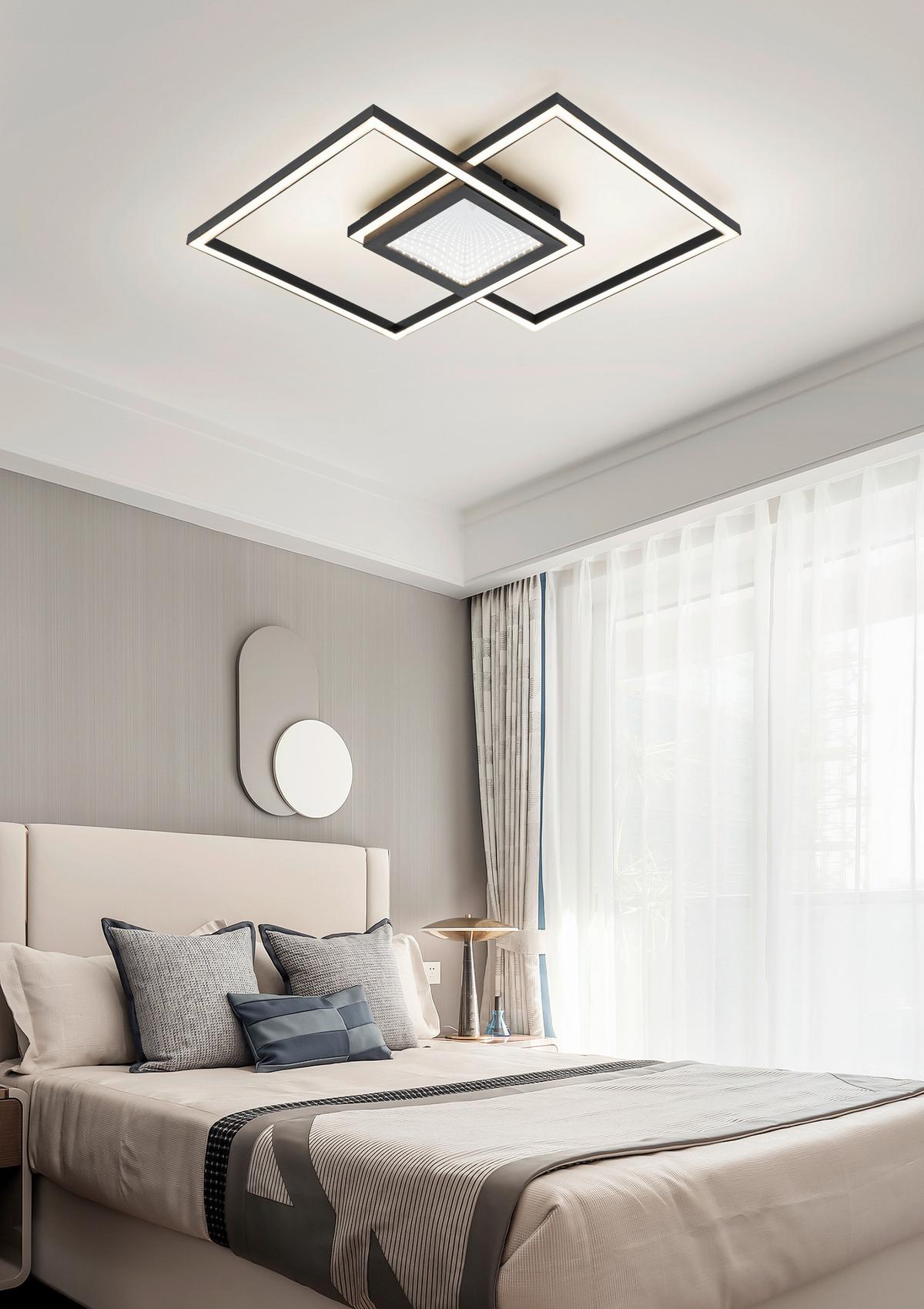 Plafoniera cu LED Vuio - negru, Modern, plastic/metal (59/42/4,5cm) - Mömax