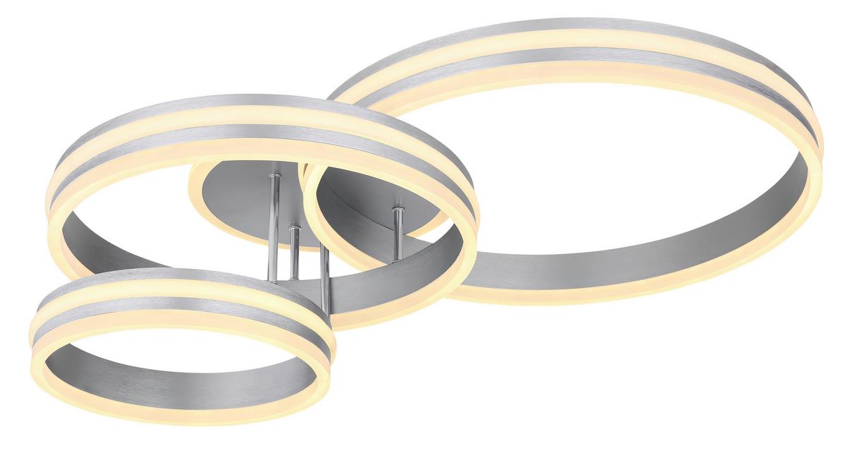 Stropna Led-svetilka Rubio, S Sijalko - siva/opal, Design, kovina/umetna masa (80/60/20cm)