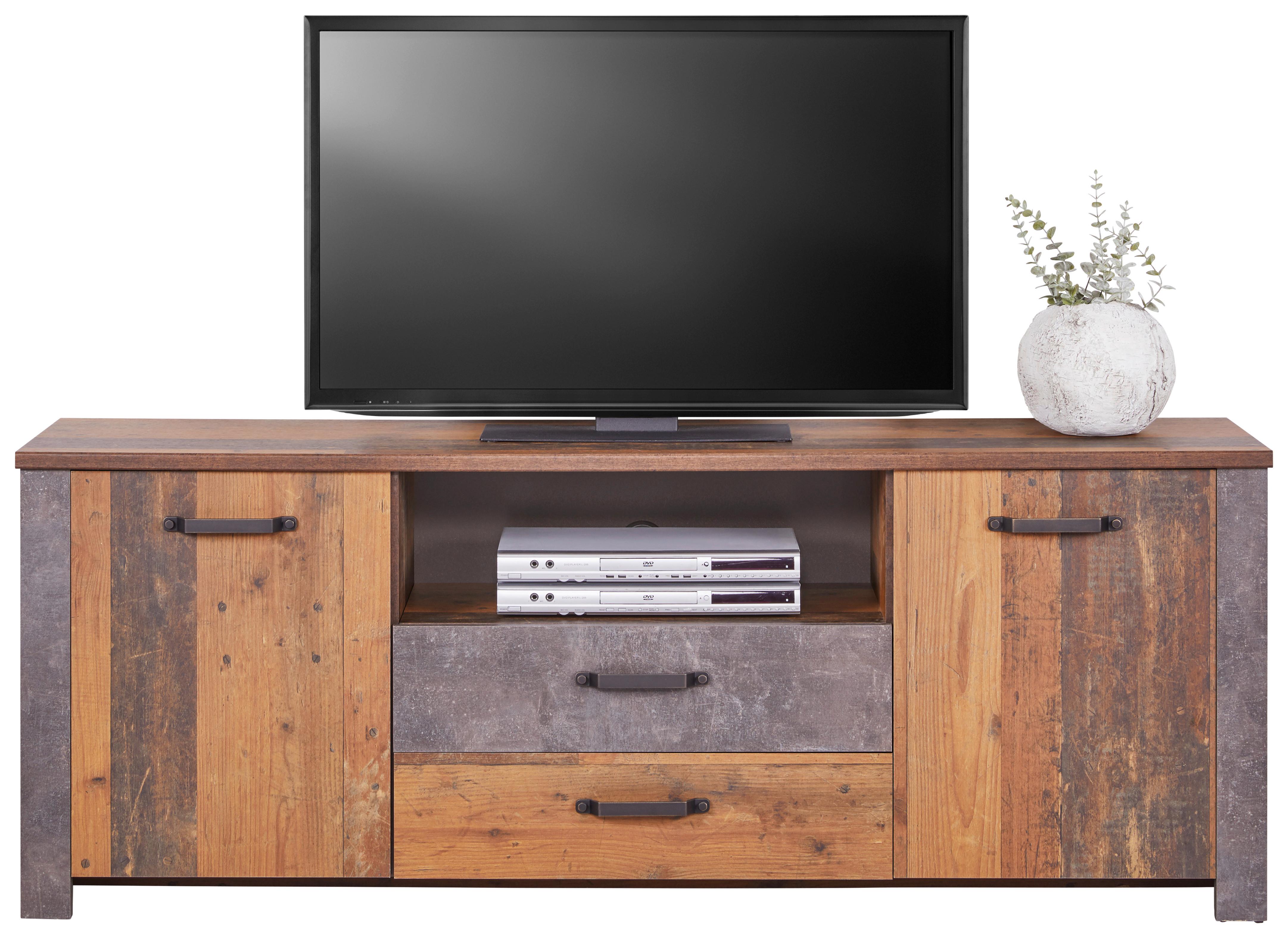Tv Komoda Ontario - boje hrasta/tamno siva, Trend, drvni materijal/plastika (176/67,7/41,5cm) - Modern Living