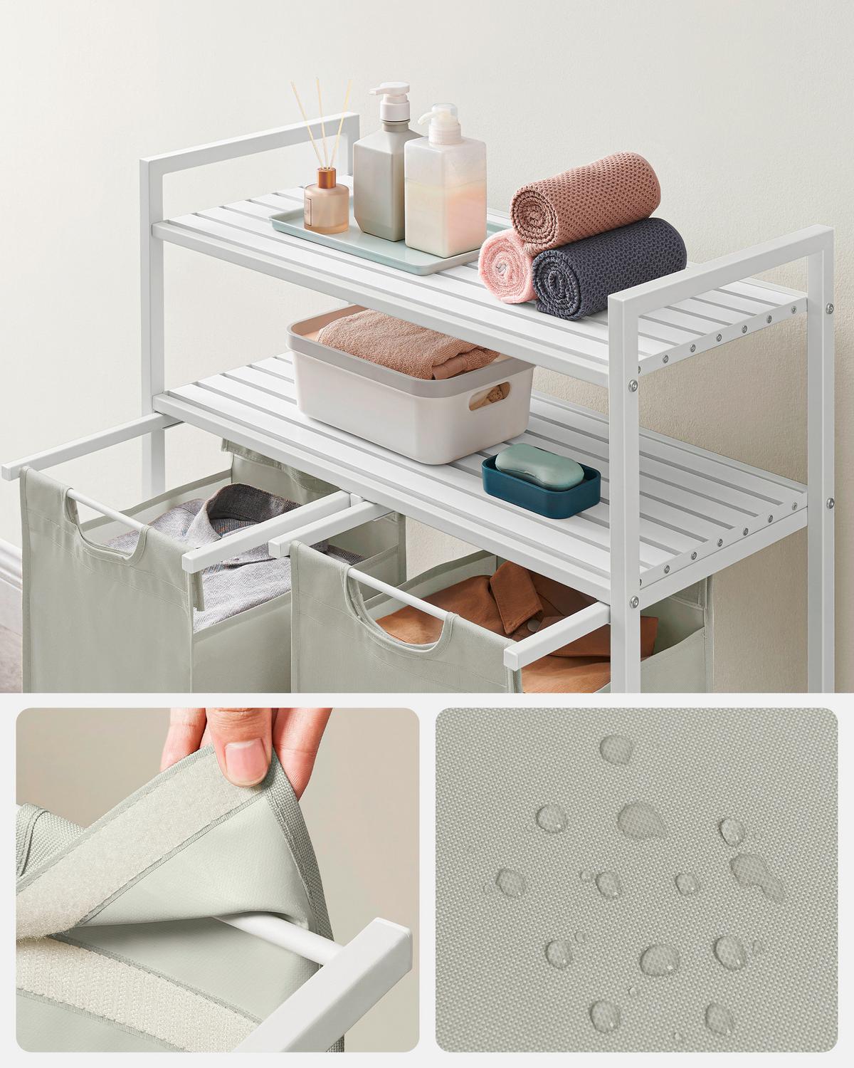 WÄSCHEKORB LUANDRY BASKET - Weiß, MODERN, Holzwerkstoff/Metall (73/92/33cm) - MID.YOU