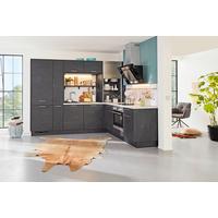 Eckküche Laser in Schwarzbeton NB - Schieferfarben/Schwarz, MODERN, Holzwerkstoff (288/228cm) - Nobilia