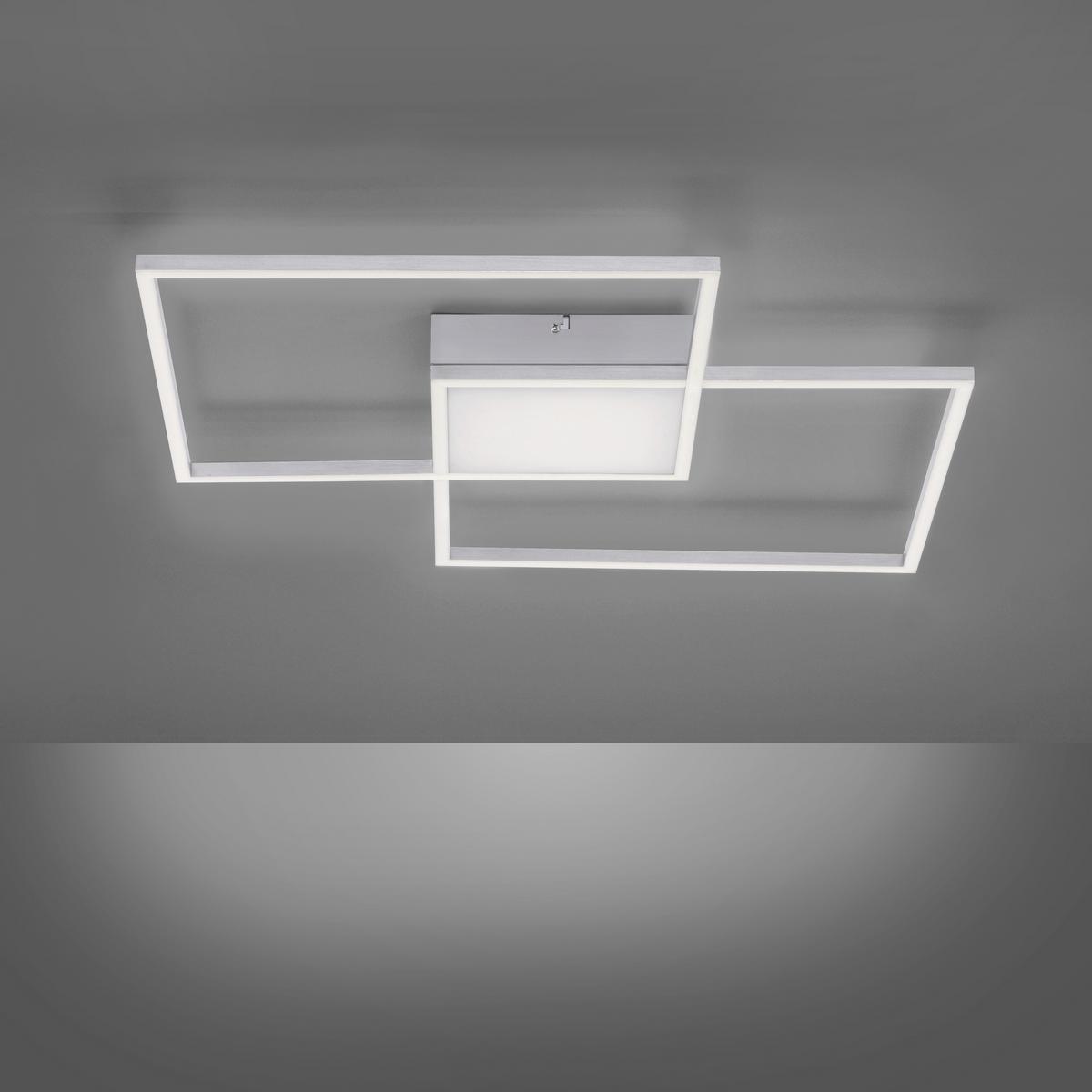 Stropna Led-svetilka Asmin, Srebrna, 2 X 16,5 W - srebrne barve, kovina/umetna masa (60/60/5,3cm)
