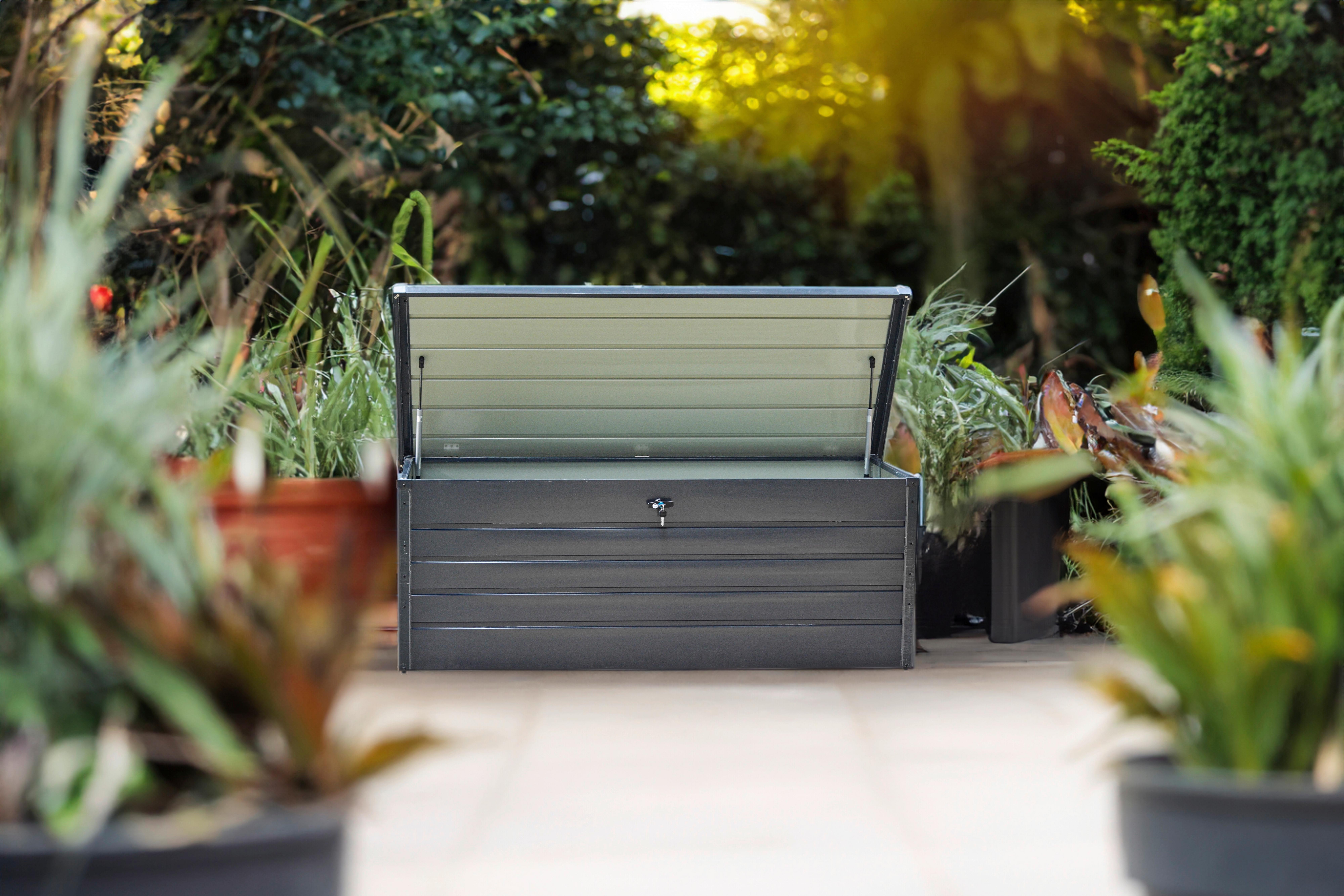 SKRZYNIA OGRODOWA AUFLAGENBOX 350L - antracytowy, Basics, metal (120/61/62cm)