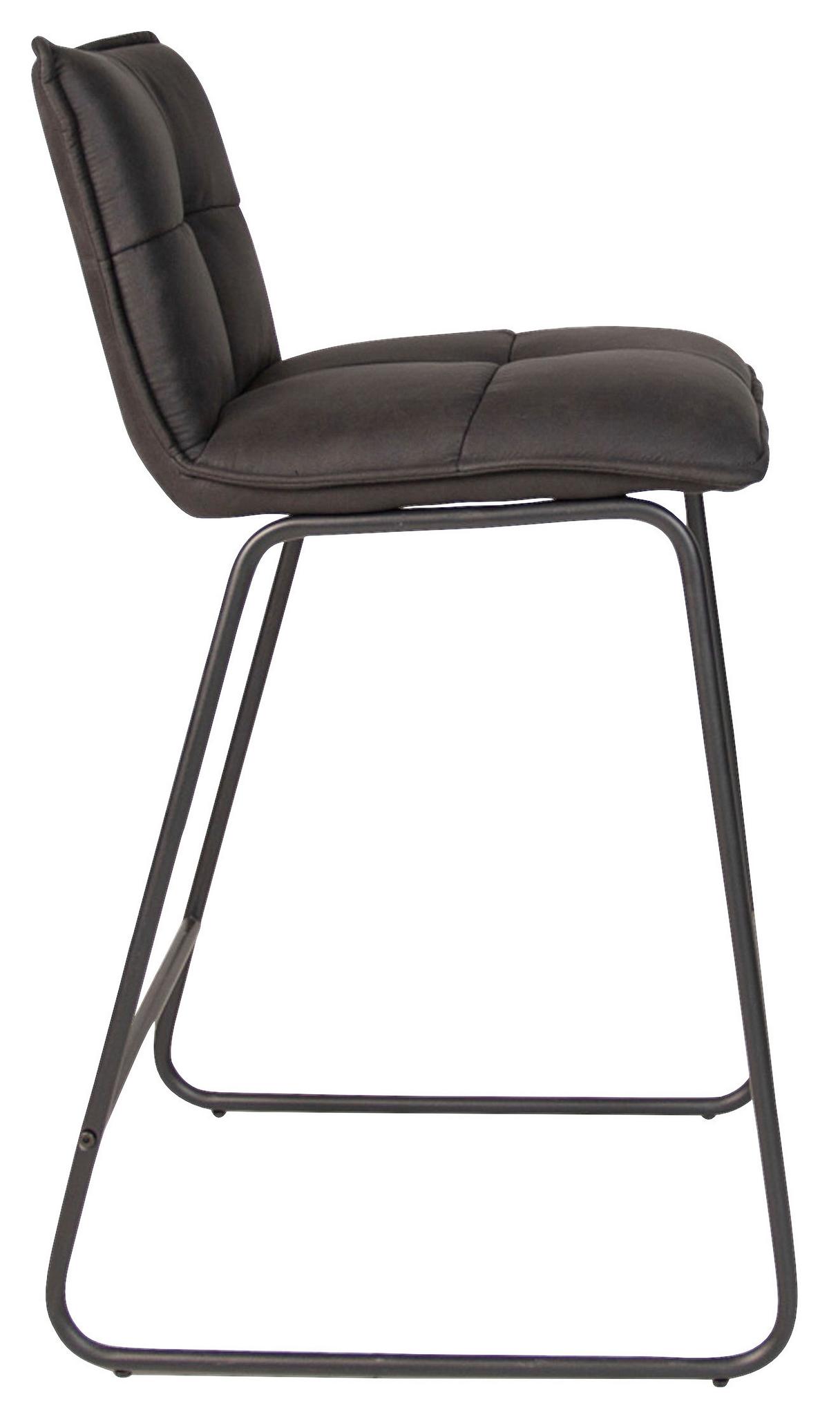 Barhocker-Set Jeremy 2er-Set ca. 44x87 cm Anthrazit - Anthrazit/Schwarz, KONVENTIONELL, Textil/Metall (44/87/50cm) - MID.YOU