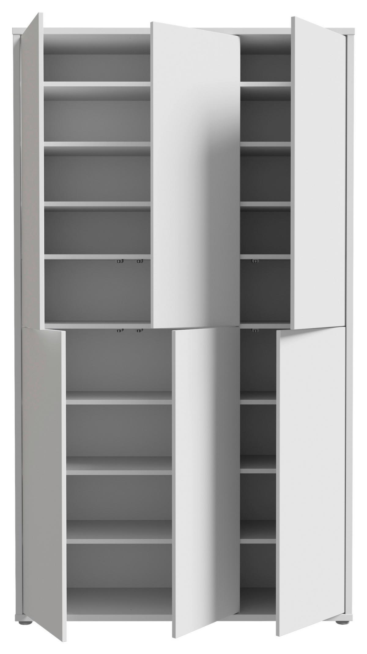 Dulap pentru pantofi ALICE SPRINGS - gri deschis, Basics, material pe bază de lemn (110/192/35cm) - Modern Living