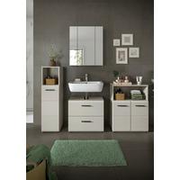 Badezimmer Ice Kaschmir 4-teilig - Kaschmir/Schwarz, Trend, Glas/Holzwerkstoff (150cm) - MID.YOU