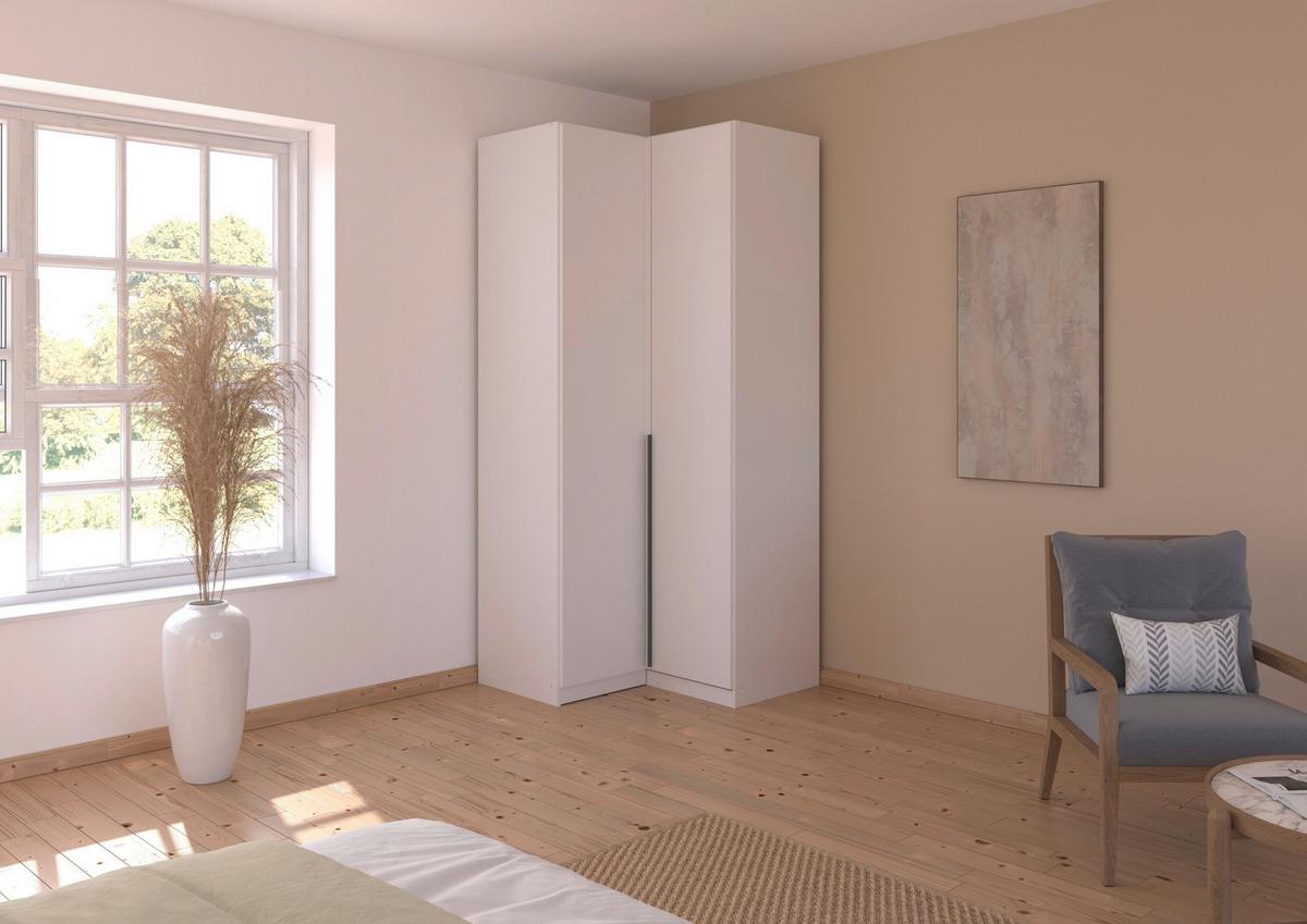 Kutni Ormar Za Odjeću Alabama - bijela/siva, Moderno, drvni materijal (100/229/102cm) - Modern Living