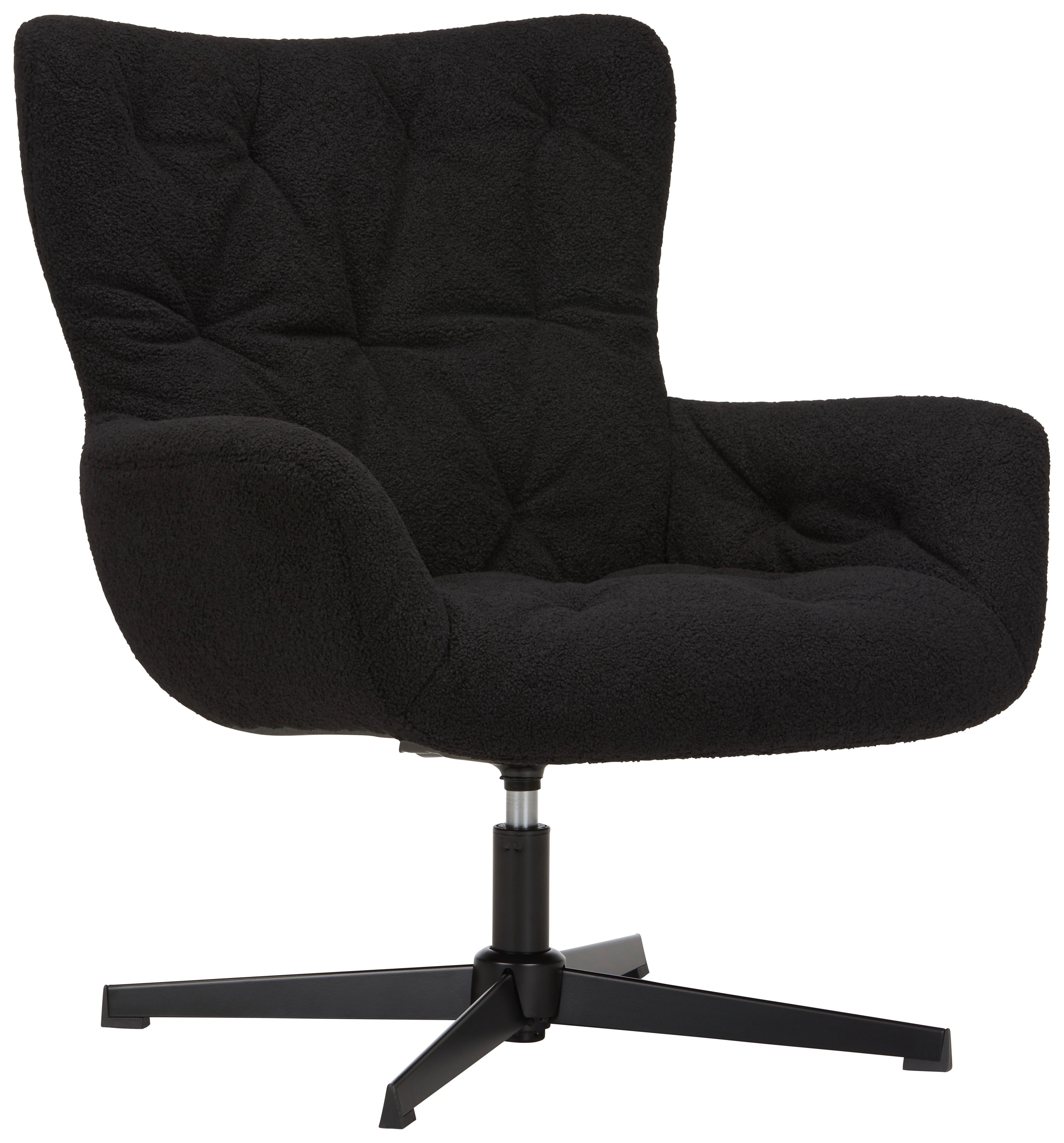 Vrtljivi Stol Lounge -Trend- - črna, Moderno, kovina/tekstil (85cm) - Premium Living