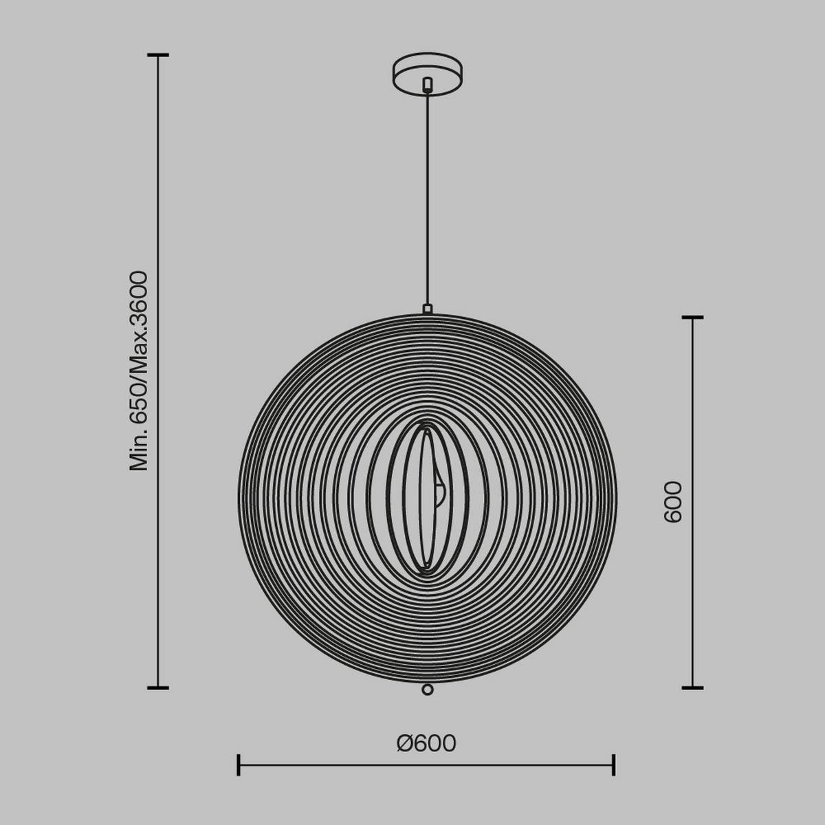 PENDELLEUCHTE ROOTS - Schwarz, Modern, Metall (60/72,5cm) - MAYTONI