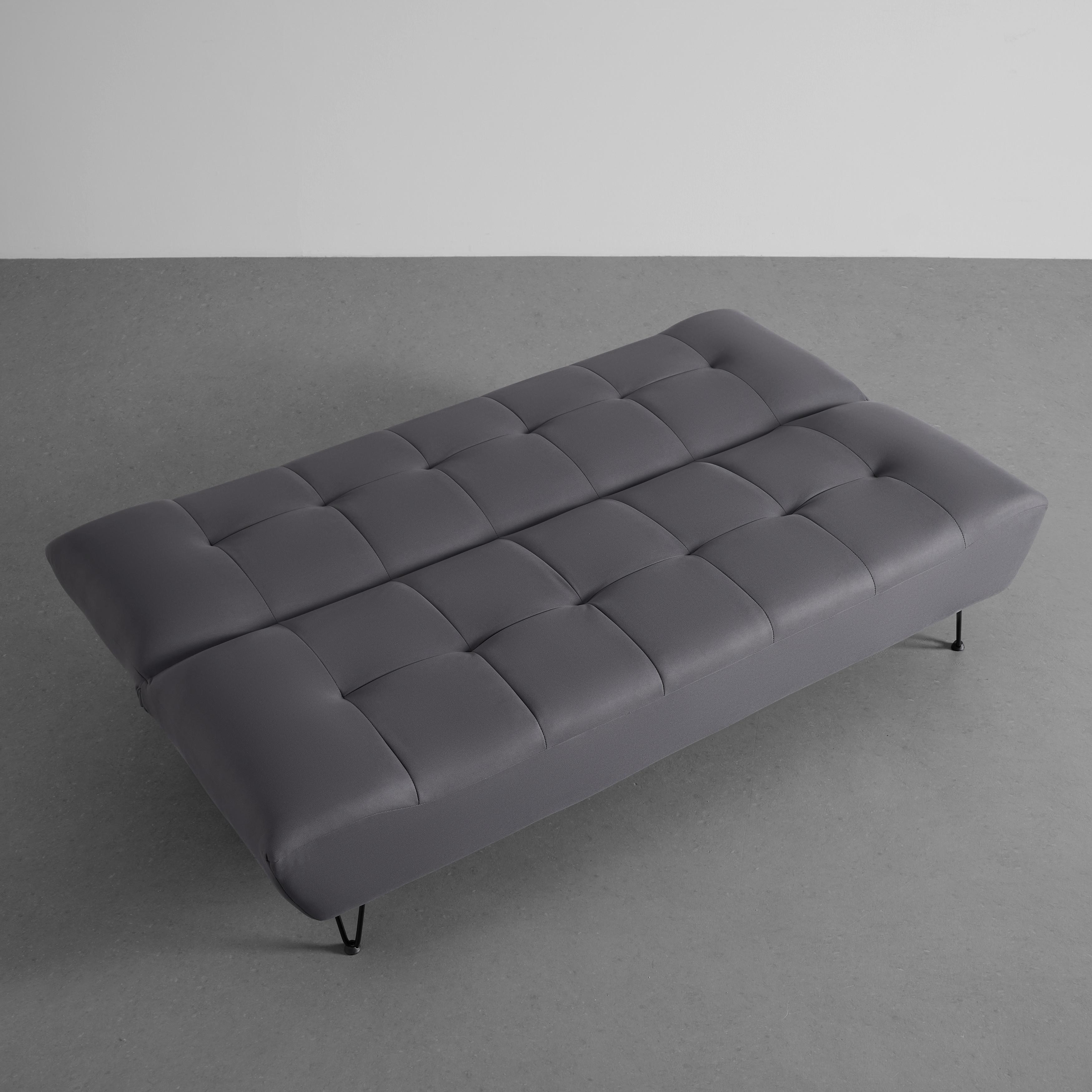 Schlafsofa Geli Dunkelgrau Webstoff - Dunkelgrau/Schwarz, MODERN, Holz/Textil (192/88/97cm) - Bessagi Home