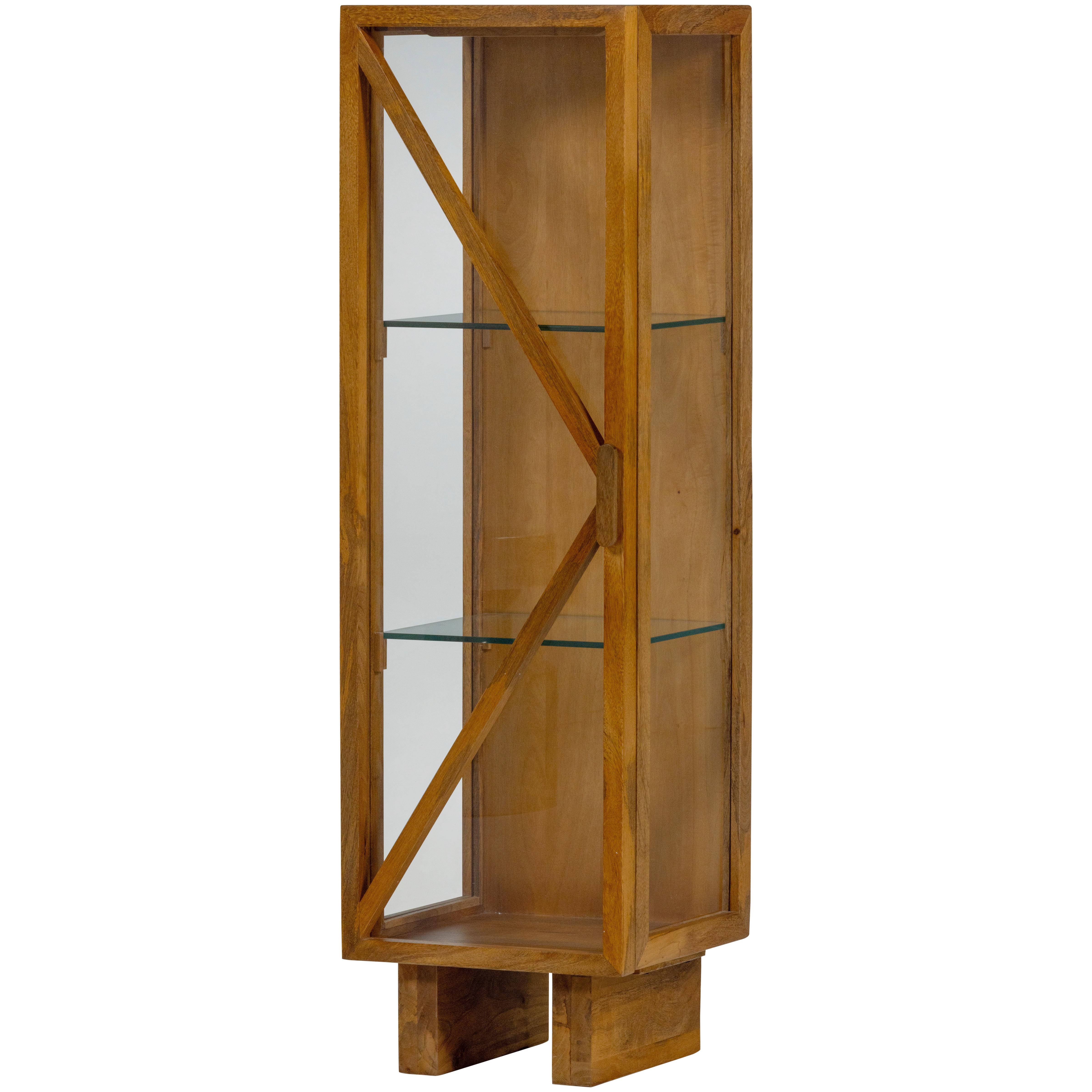 Vitrine Kella Naturfarben B: 40 cm - Naturfarben, Design, Glas/Holz (40/137/39cm) - Livetastic