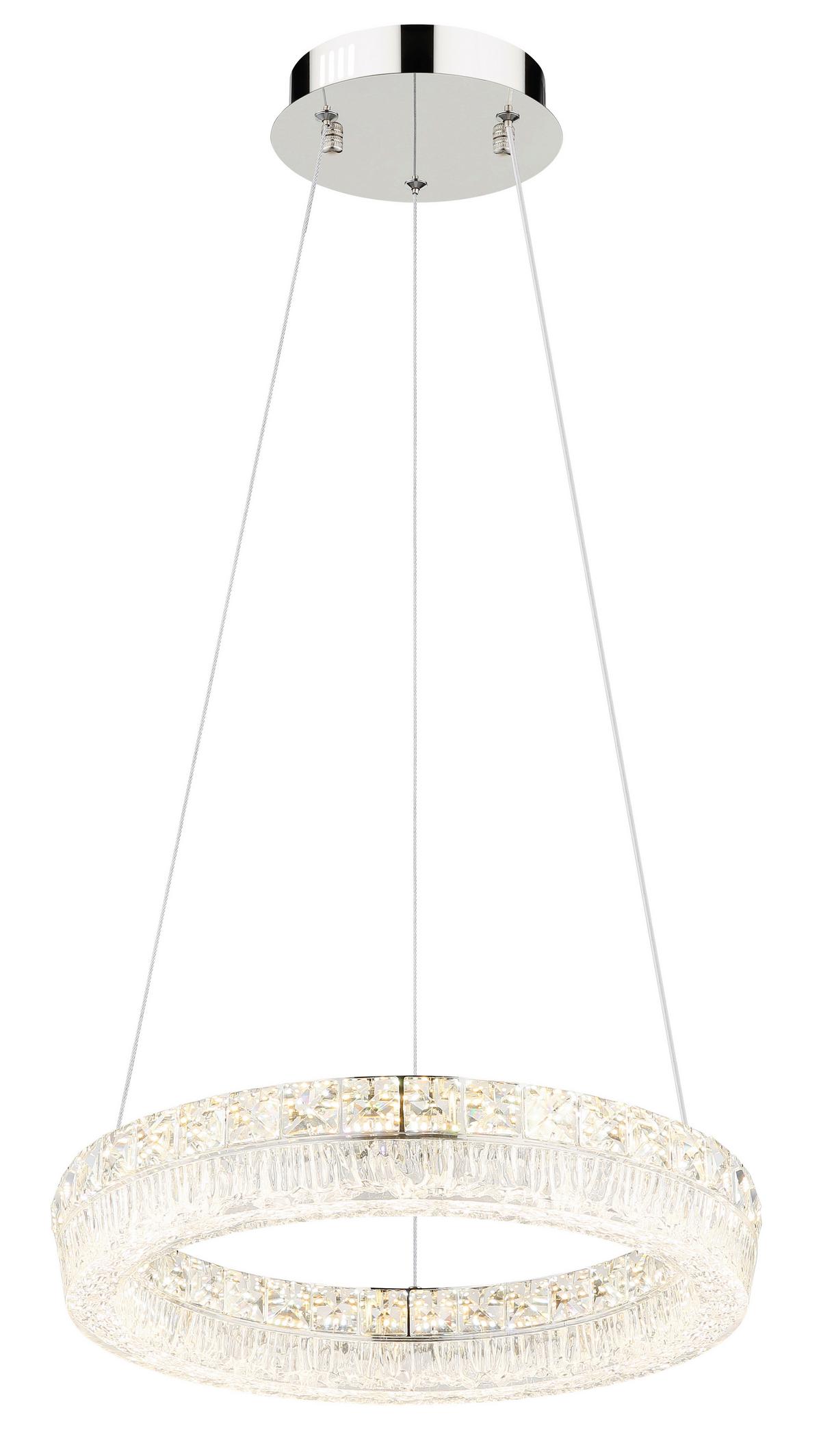 Led Viseća Svjetiljka Laurel - prozirno/boje kroma, Konvencionalno, staklo/metal (40/120cm) - Globo