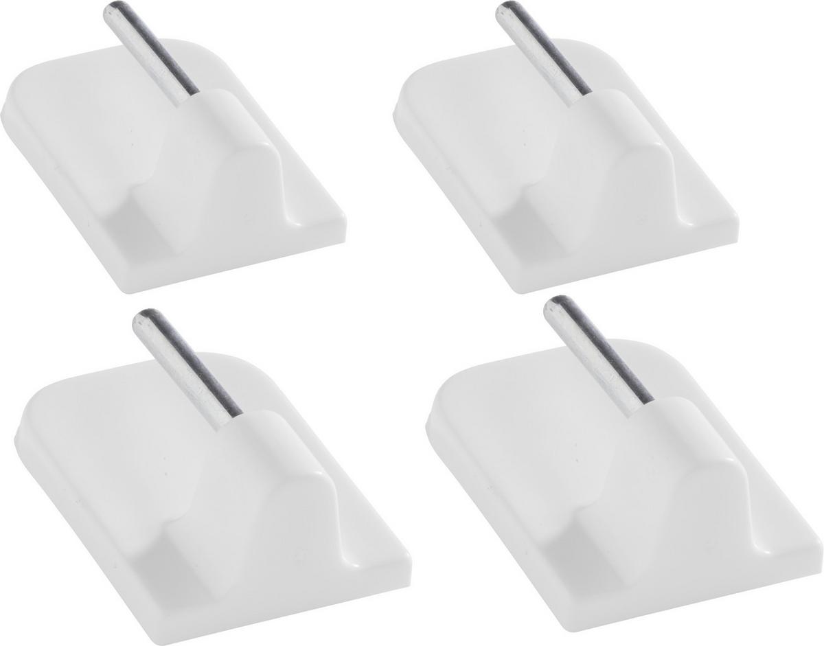 Cârlige autoaezive Kurt - alb, plastic (1/2.3cm) - Modern Living