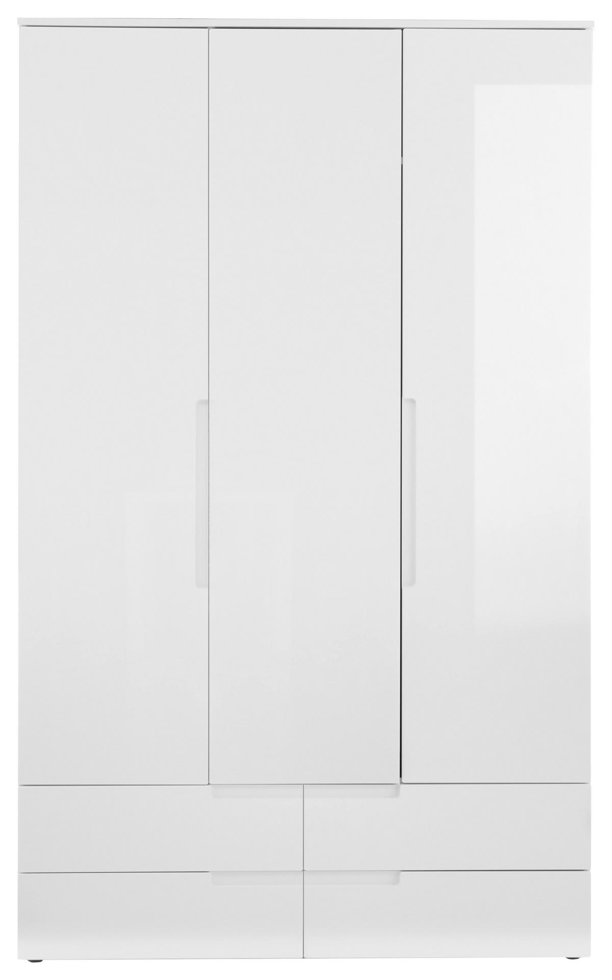 Omara Za Oblačila Spice, Bela, Visoki Sijaj, 126 Cm - bela/visoki sijaj, Moderno (126/208/57cm) - MID.YOU