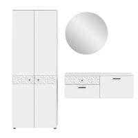 Serija Predsoblja Prisma - bijela, Design, staklo/drvni materijal (195/192/34cm) - Modern Living