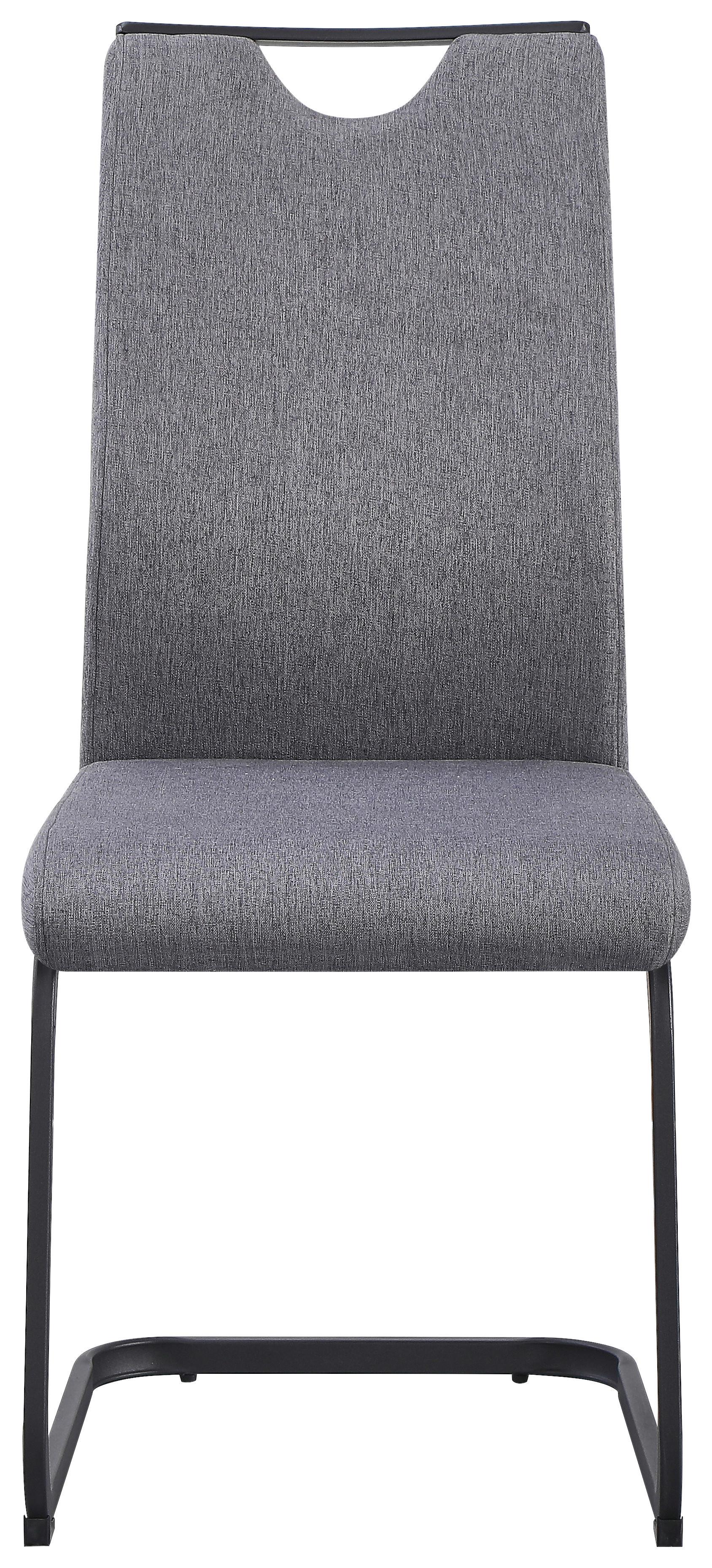 Scaun cantilever JOANA - negru/gri, Modern, metal/textil (44/98/58cm) - Based