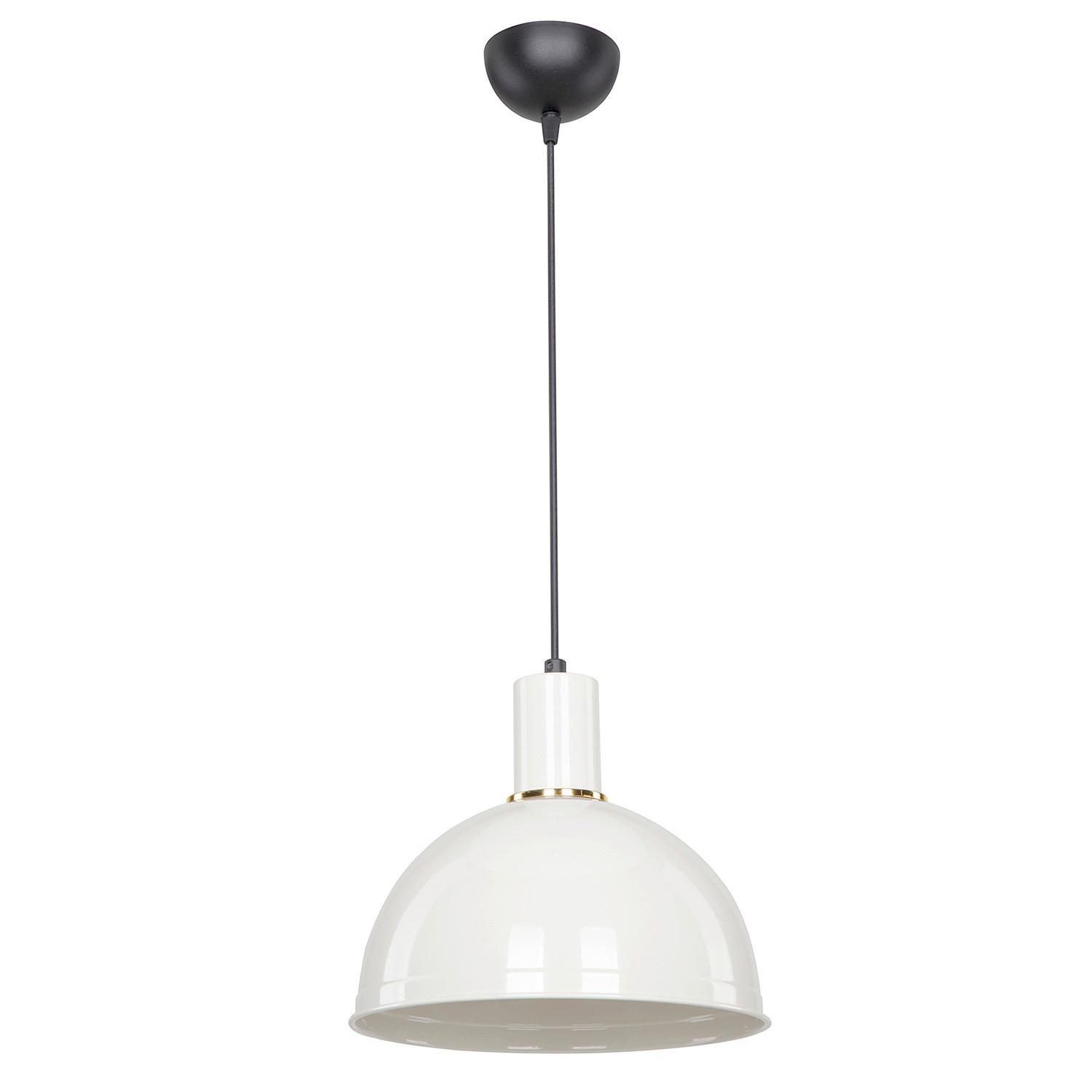 Hängeleuchte Natan Weiß/Goldfarben max. 22 Watt - Goldfarben/Weiß, Basics, Metall (27/90cm)