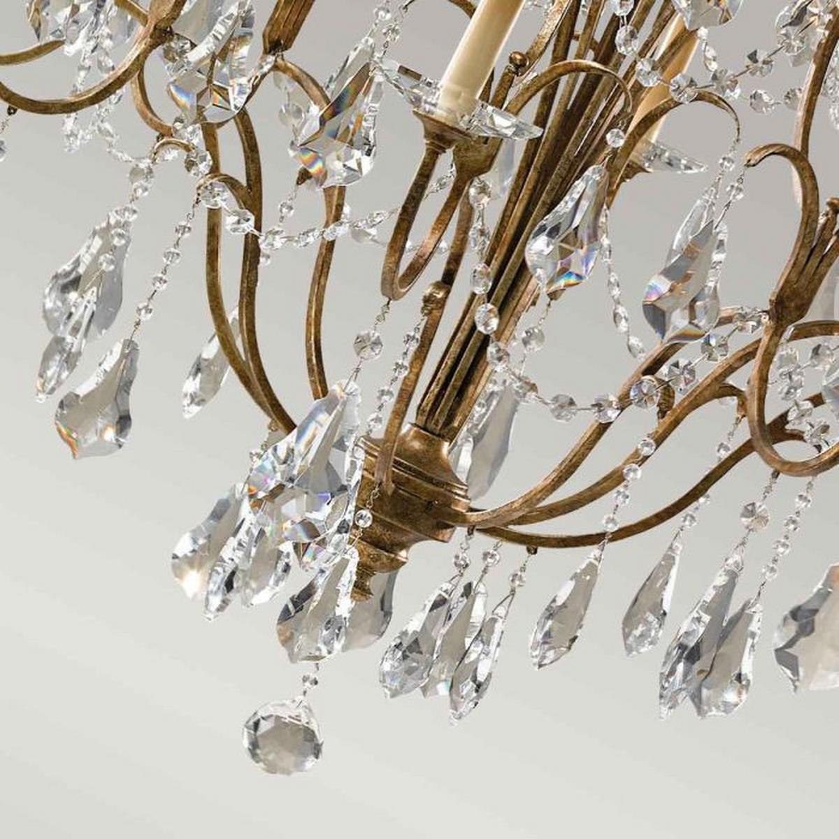 Csillár Fe-Valentina12 - bronzszínű, Natur, üveg/fém (92.6/125.2cm) - Elstead Lighting