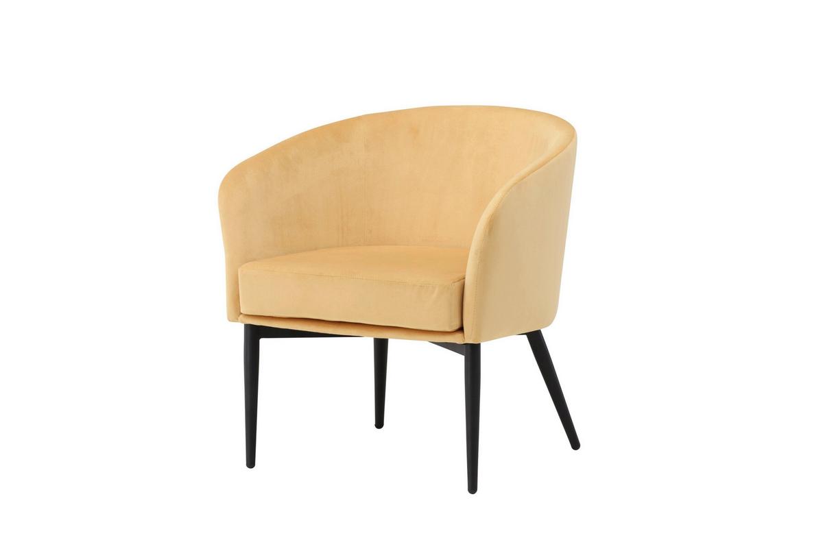 Stuhl Fluffy Gelb - Gelb/Schwarz, MODERN, Textil/Metall (66/70/64cm) - Livetastic