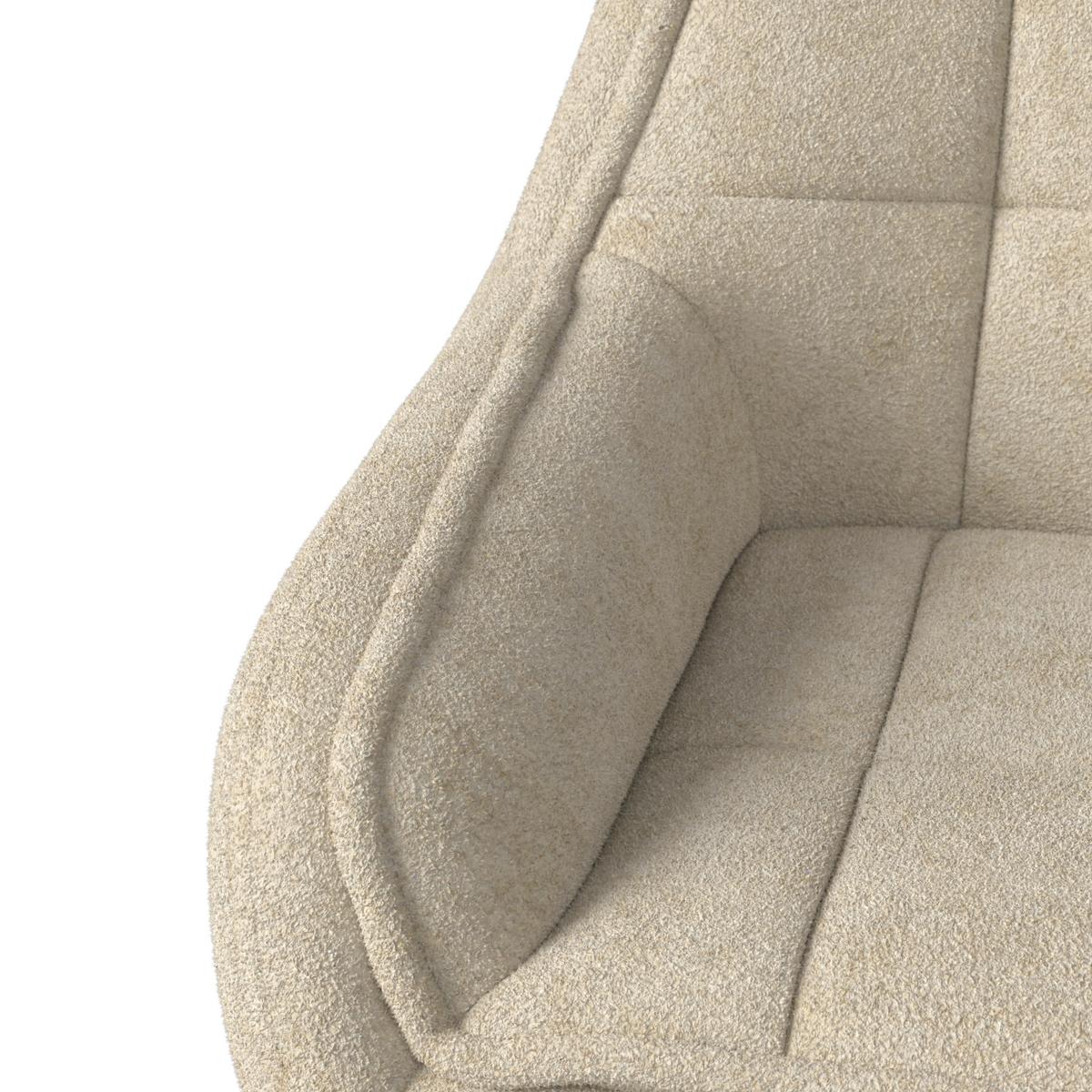 Armlehnstuhl Billy Creme Struktur Drehbar Gepolstert - Creme/Schwarz, MODERN, Holz/Textil (64/87/64cm) - Bessagi Home