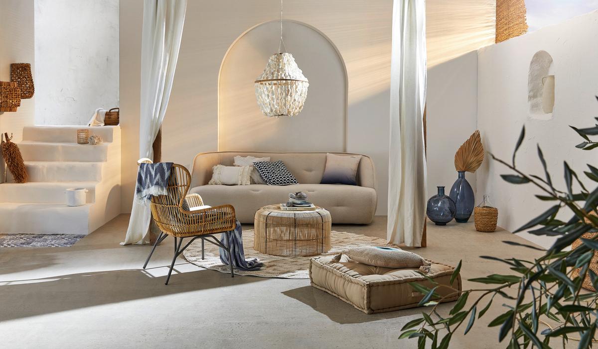 Webteppich Pisa Creme ⌀ ca. 200cm - Creme, KONVENTIONELL, Textil (200cm) - Novel