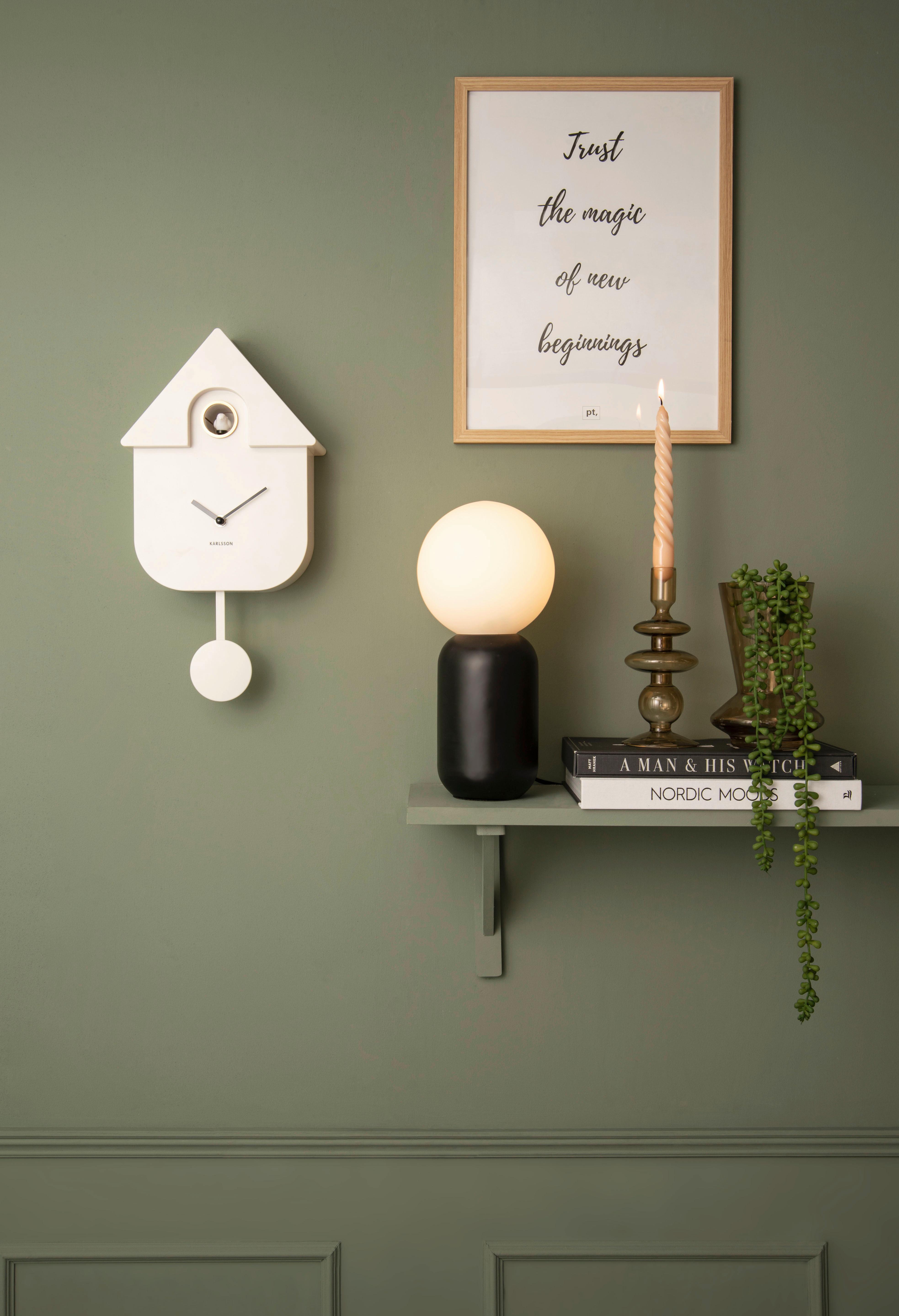 ZEGAR ŚCIENNY WALL CLOCK MODERN CUCKOO - biały, Konventionell, tworzywo sztuczne (21,5/41/8,5cm) - Karlsson