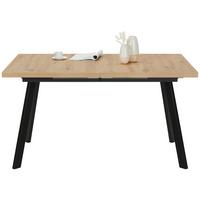 Ausziehtisch Dinner in Eiche ca. 160-210x90x75cm Artisan - Schwarz/Eiche Artisan, MODERN, Holzwerkstoff/Metall (160-210/90/75cm) - Mömax